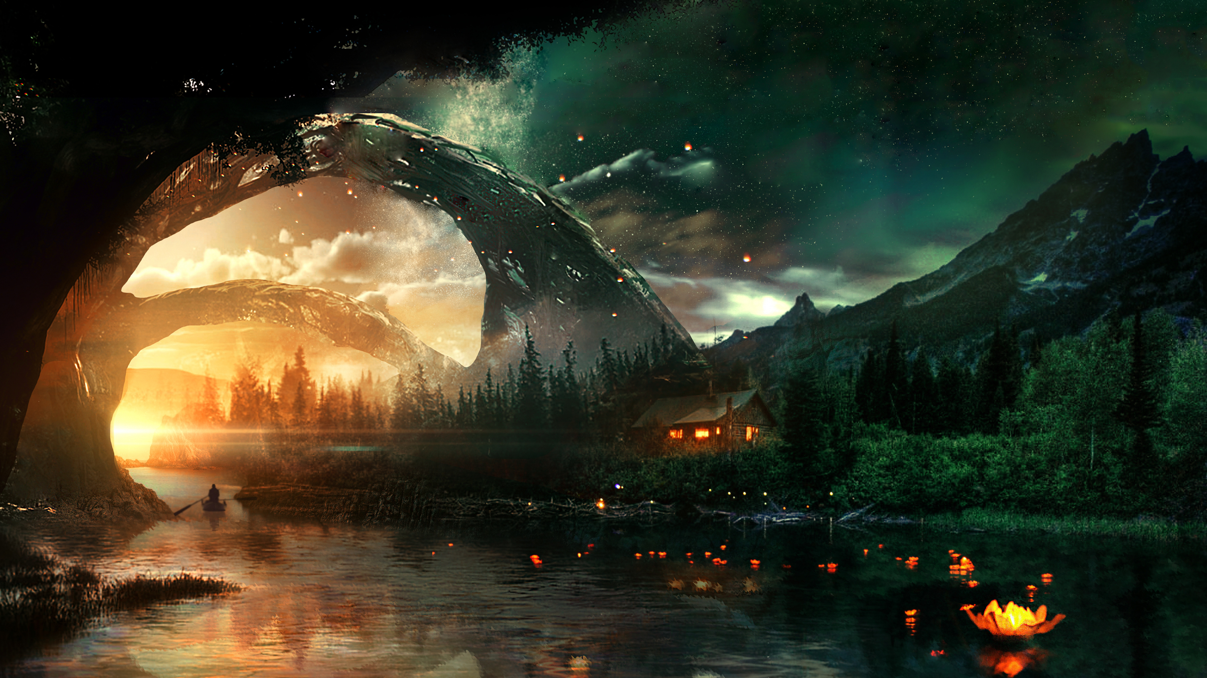 {性质, 空间, 宇宙, 气氛, 数码艺术 4K Ultra HD 壁纸,3840x2160 幻想 图片,桌面背景和图片。