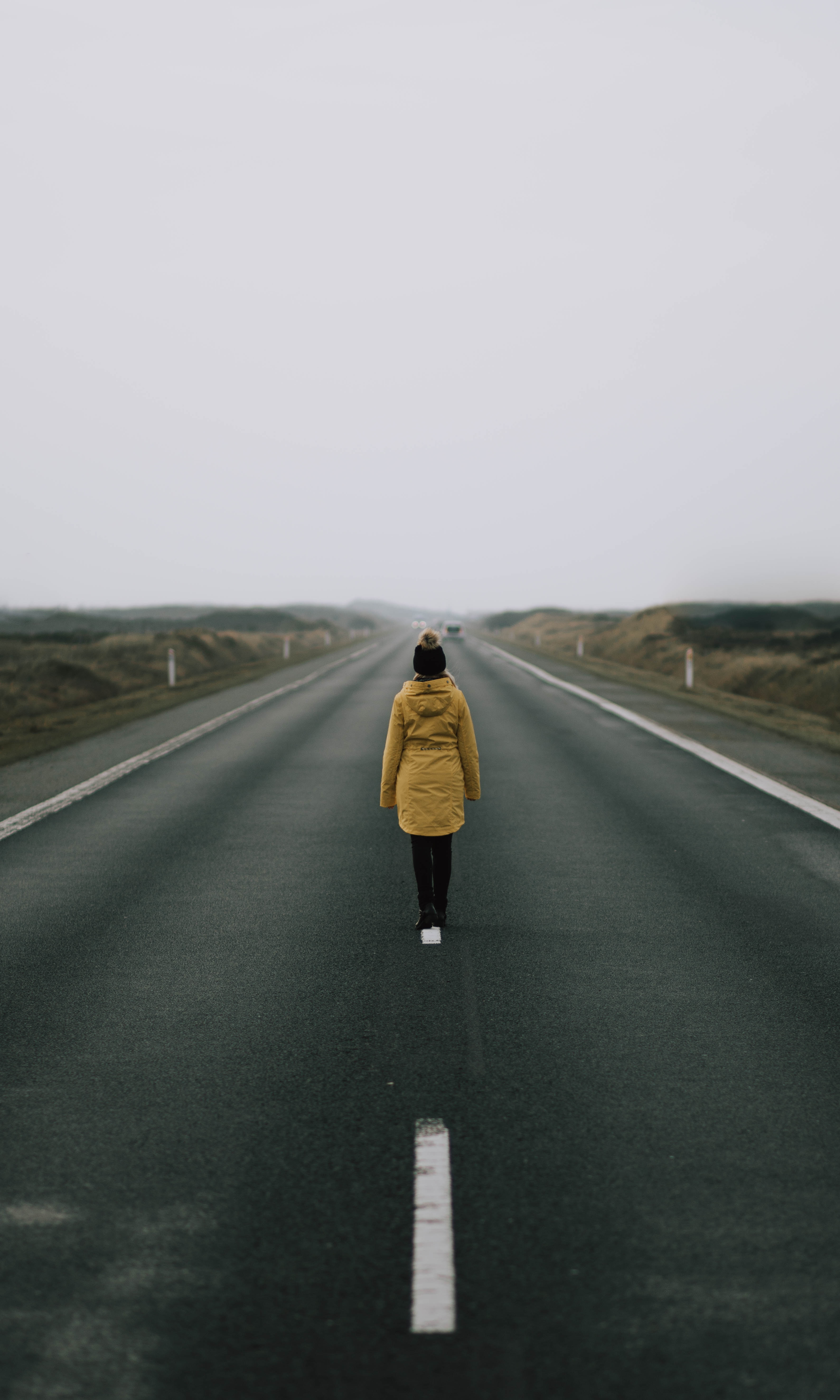 Wallpaper Woman in Brown Coat Standing on Road During Daytime ...