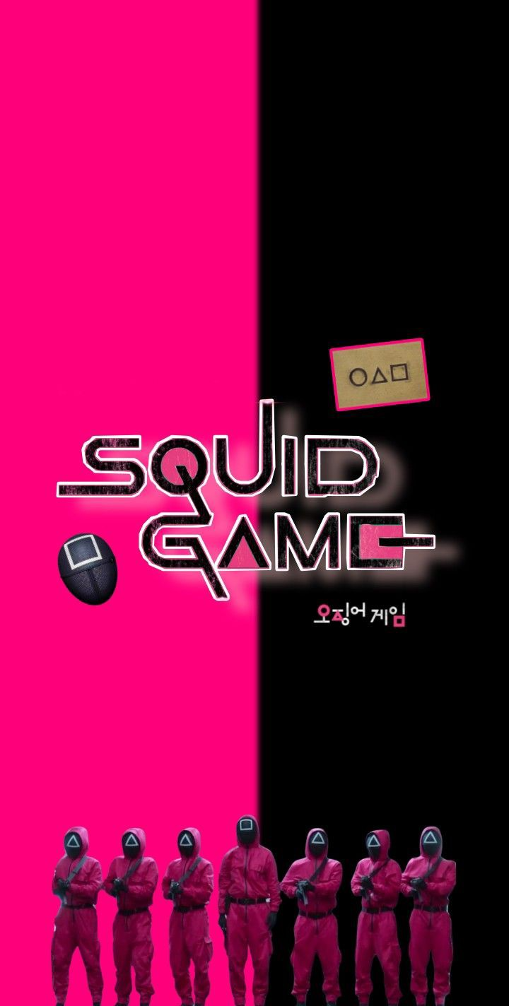 Wallpaper Squid Game, Poster, Squid, Pink, Red, Background - Download ...
