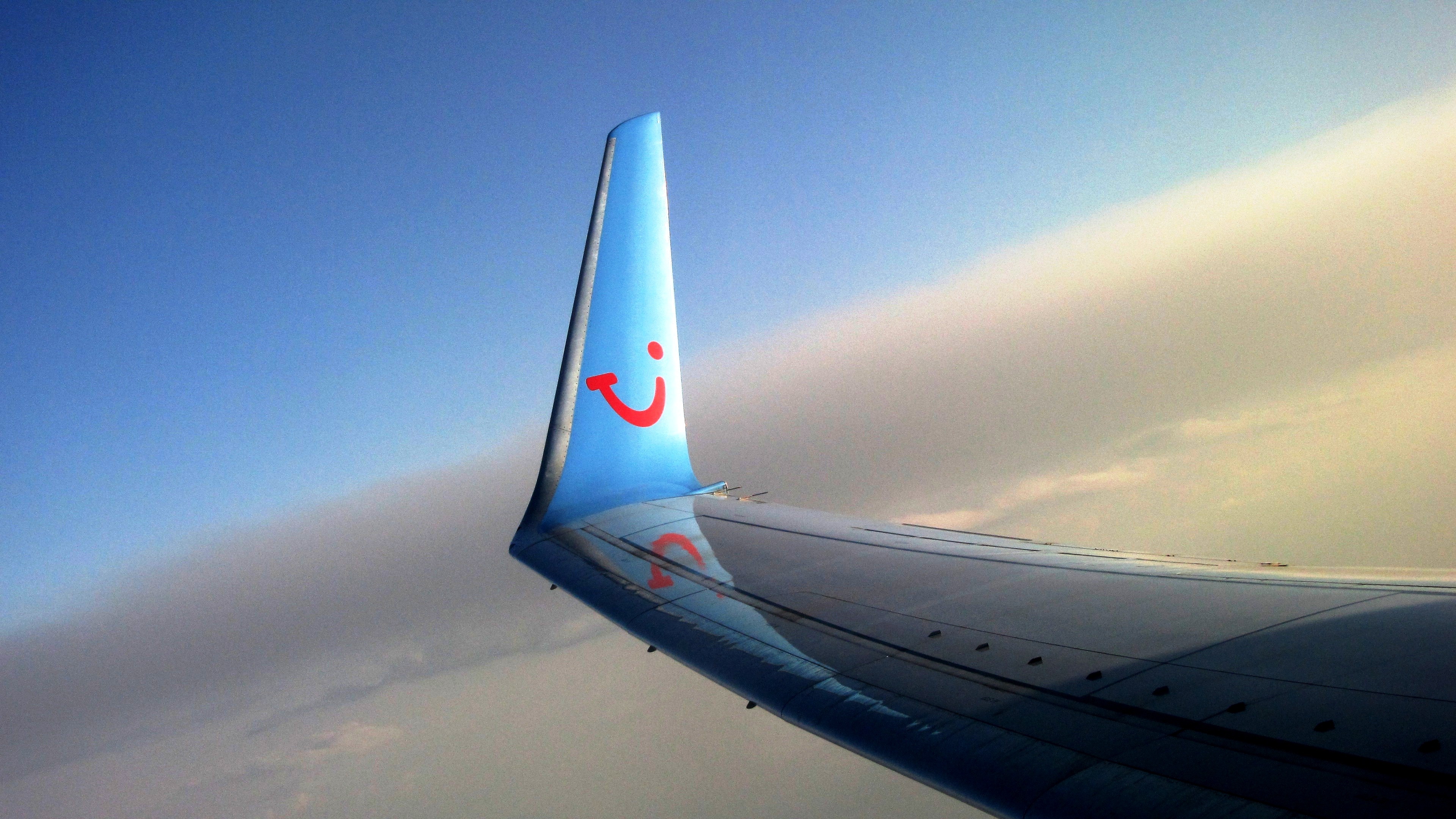 Wallpaper White and Red Airplane Wing During Daytime, Background