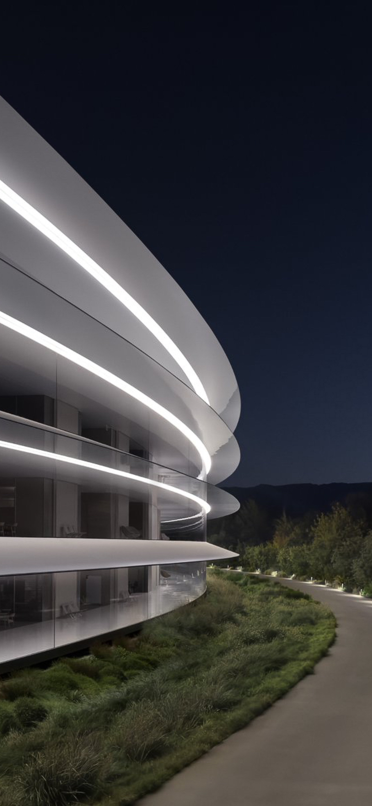 Wallpaper Apple Park Night, Apple Park, Apples, Plant, Building ...