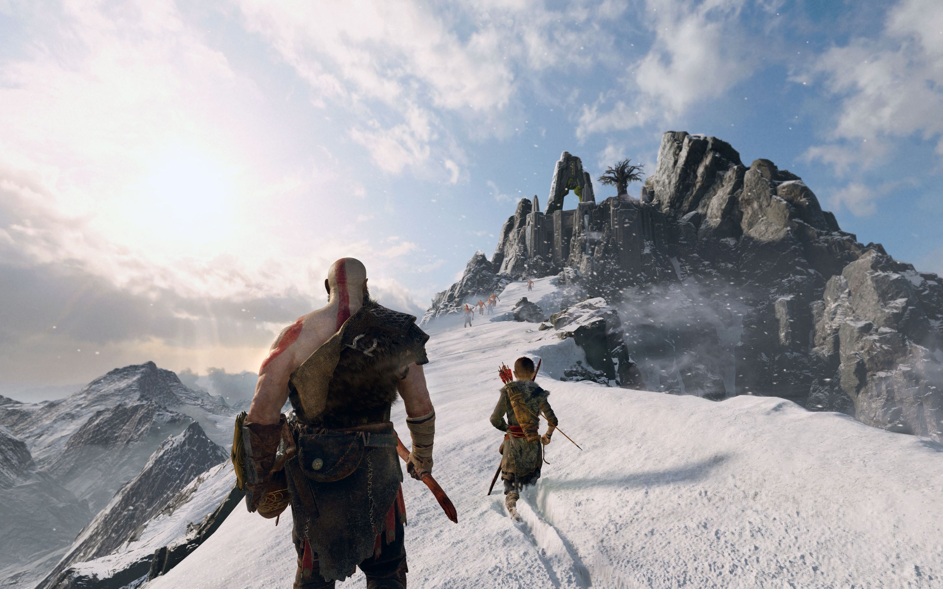 Wallpaper God of War, Kratos, SIE Santa Monica Studio, Mountainous  Landforms, Mountain, Background - Download Free Image