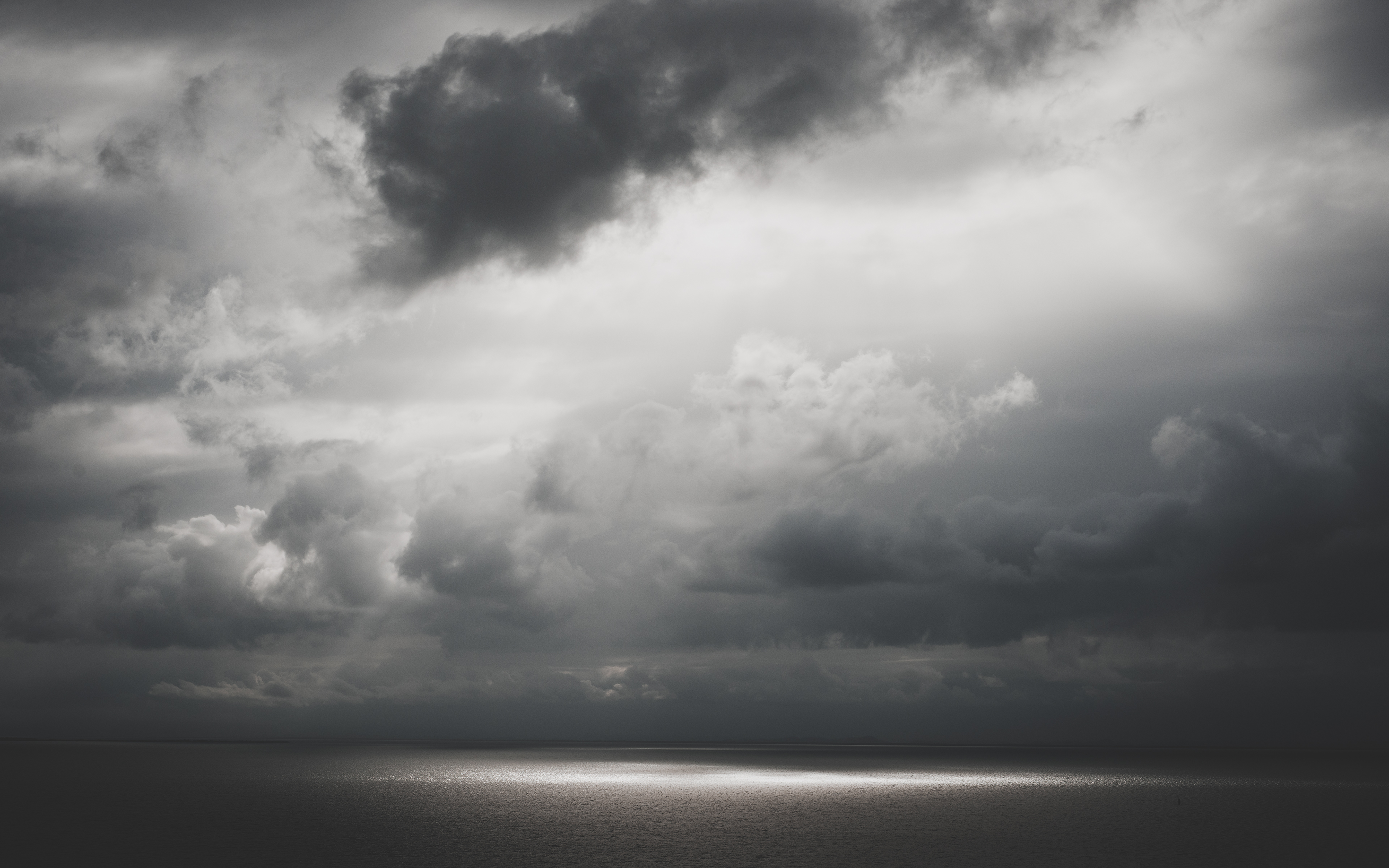 Wallpaper White Clouds Over The Sea, Background - Download Free Image