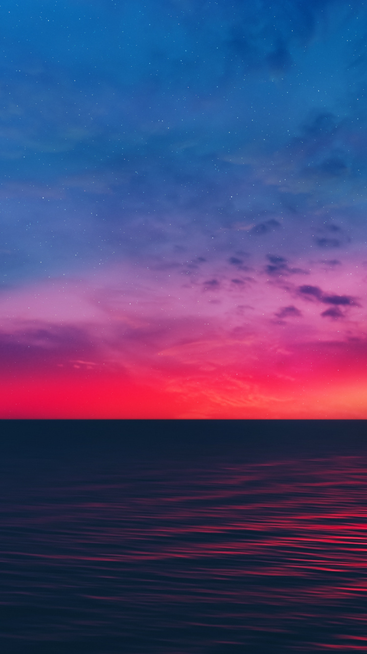 液体, 流体, 余辉, 紫色的, 日出 壁纸 750x1334 允许