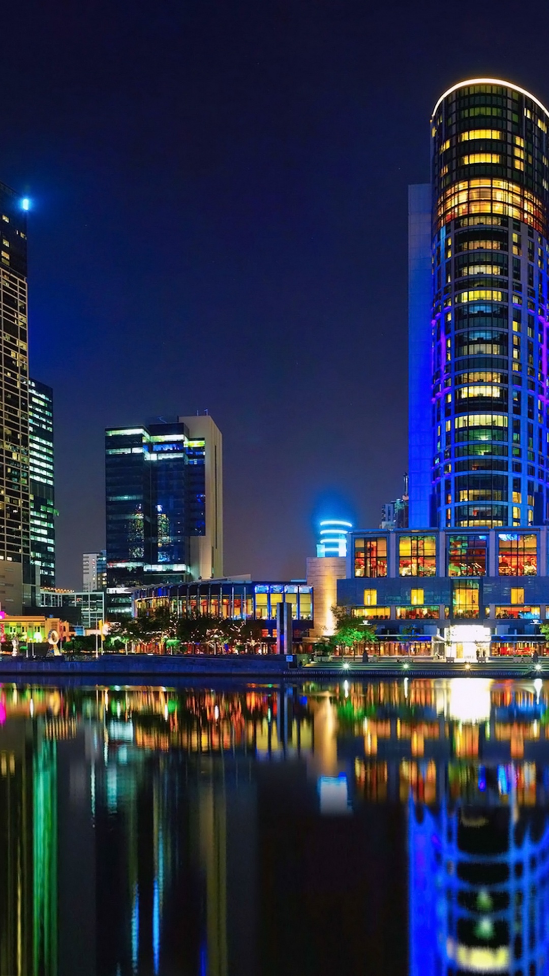 City Skyline During Night Time. Wallpaper in 1080x1920 Resolution