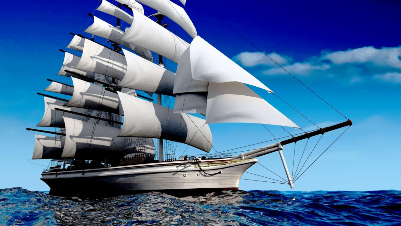 Weißes Und Rotes Segelboot Auf Dem Gewässer Tagsüber. Wallpaper in 1280x720 Resolution