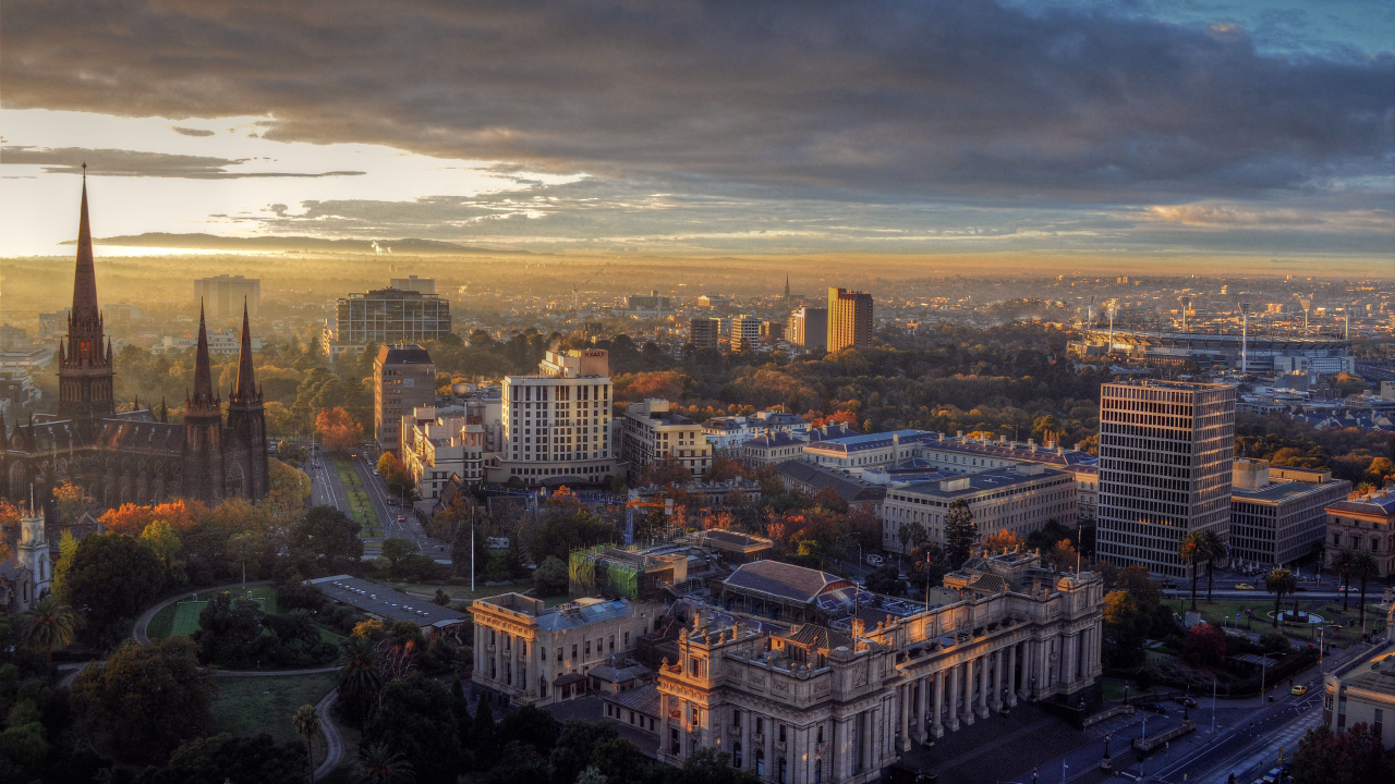 Vue Aérienne Des Bâtiments de la Ville Pendant la Journée. Wallpaper in 1280x720 Resolution
