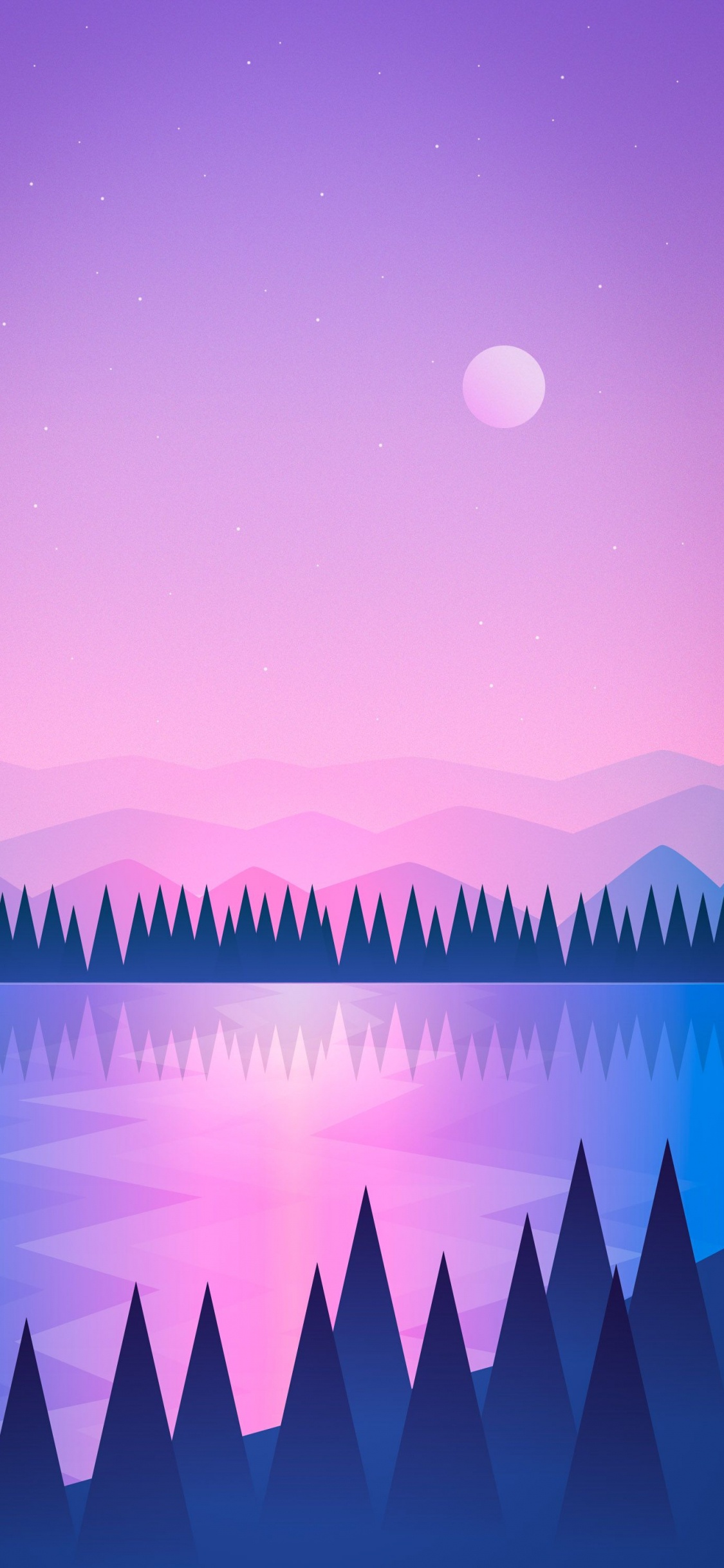 Atmosphäre, Mond, Licht, Natur, Blau. Wallpaper in 1125x2436 Resolution