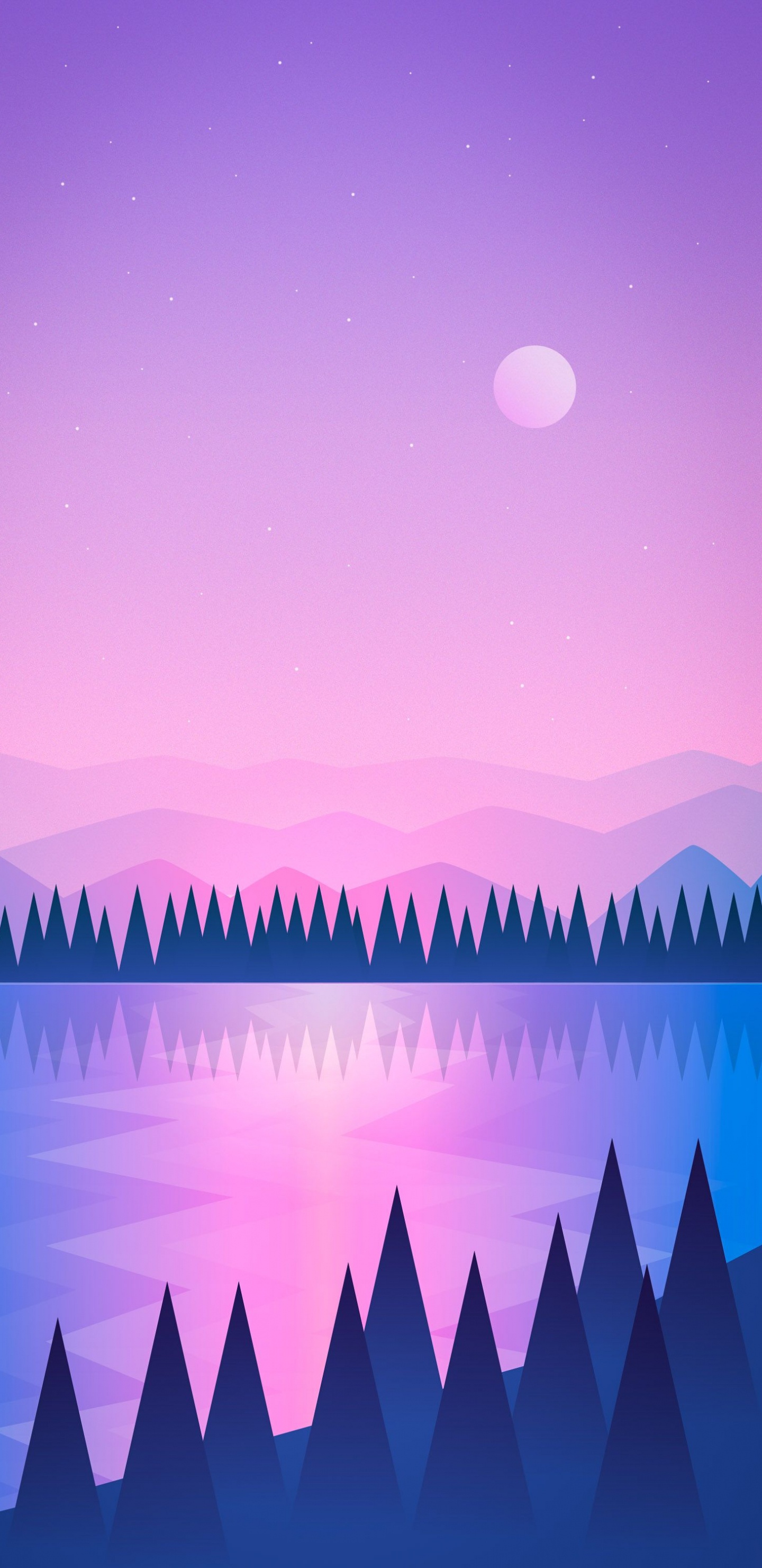 Atmosphäre, Mond, Licht, Natur, Blau. Wallpaper in 1440x2960 Resolution