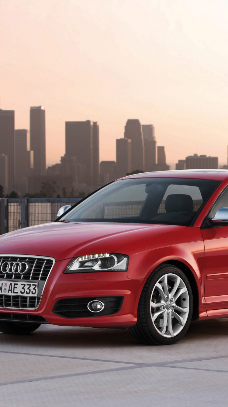 Red Audi a 4 Sedan on Road During Daytime. Wallpaper in 750x1334 Resolution