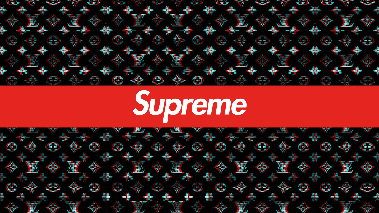 Supreme, Louis Vuitton, Pattern, Design, Logo. Wallpaper in 1280x720 Resolution