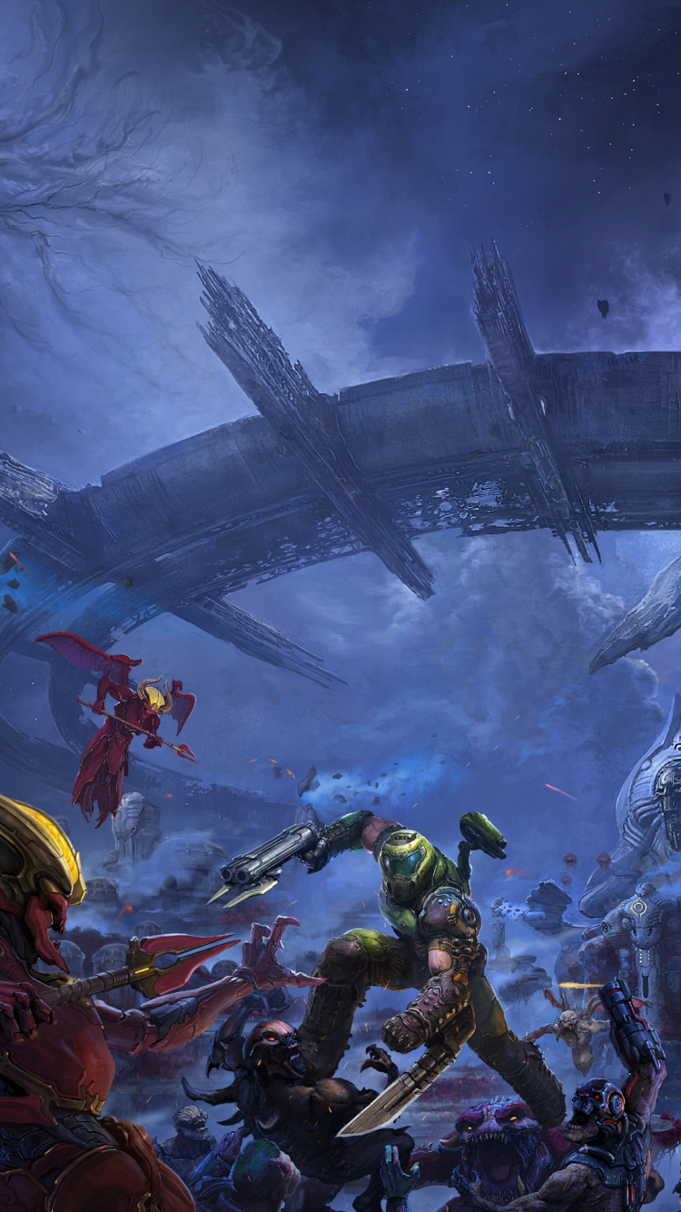 Doom Eternal, Fatalidad, QuakeCon, Gamescom, Pack de Expansión. Wallpaper in 750x1334 Resolution