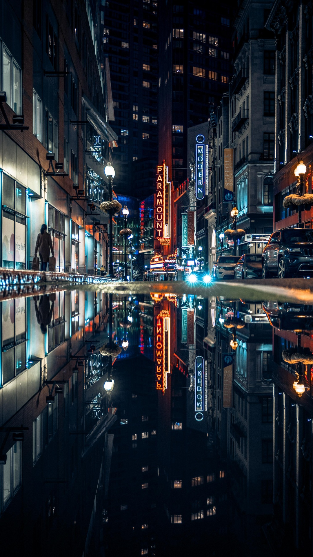 反射, 波士顿, 电力, 塔块, 城市景观 壁纸 1080x1920 允许