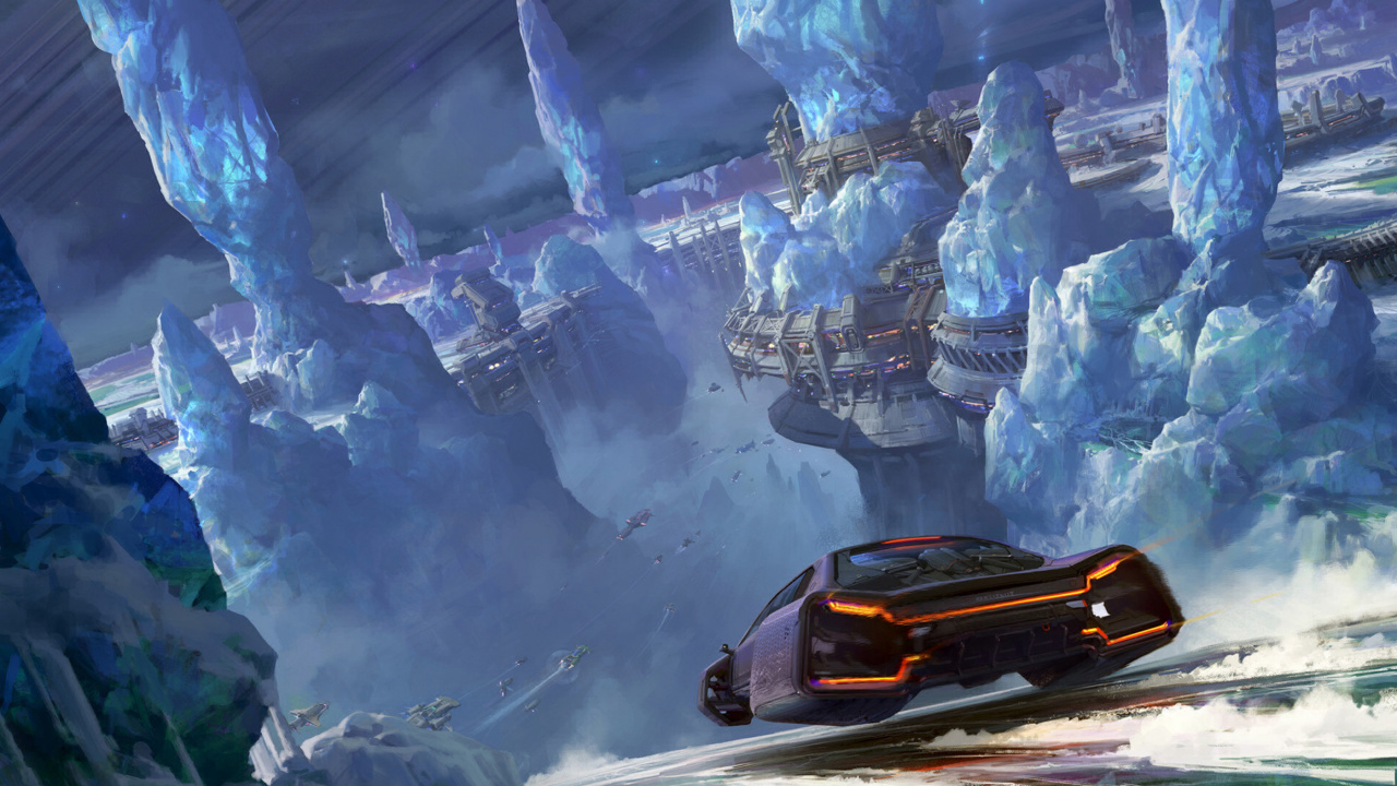 Voiture Bleue Sur Route Pendant la Journée. Wallpaper in 1280x720 Resolution