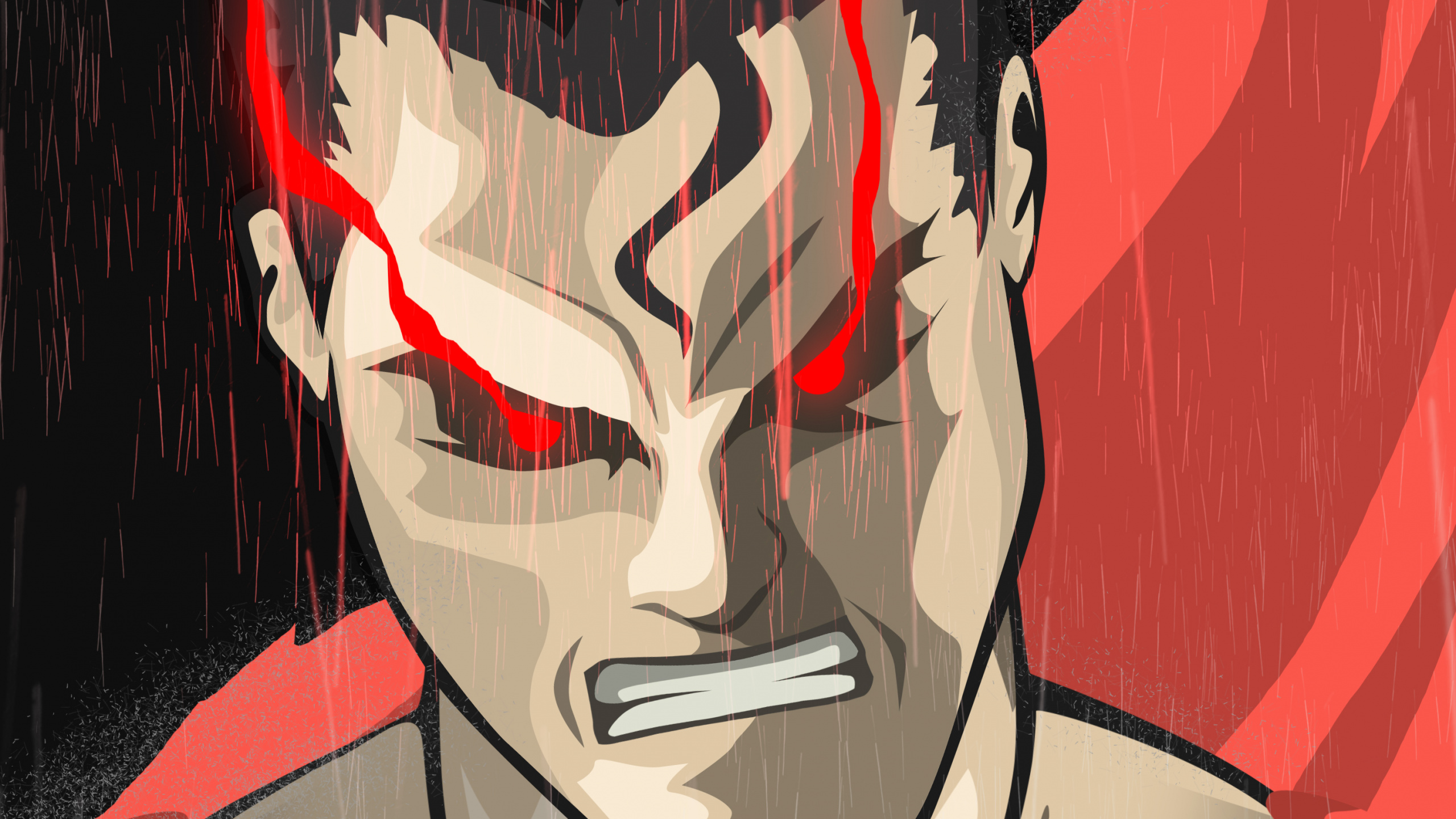 Peinture Abstraite Noire et Rouge. Wallpaper in 2560x1440 Resolution