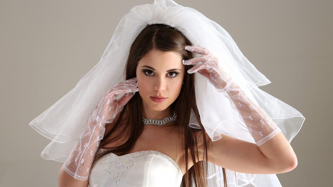 Bride, Wedding, Wedding Dress, Veil, Bridal Veil. Wallpaper in 1366x768 Resolution