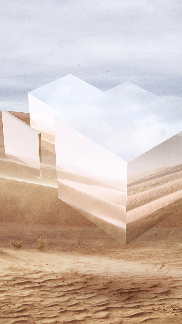 White Concrete Building on Brown Sand. Wallpaper in 750x1334 Resolution