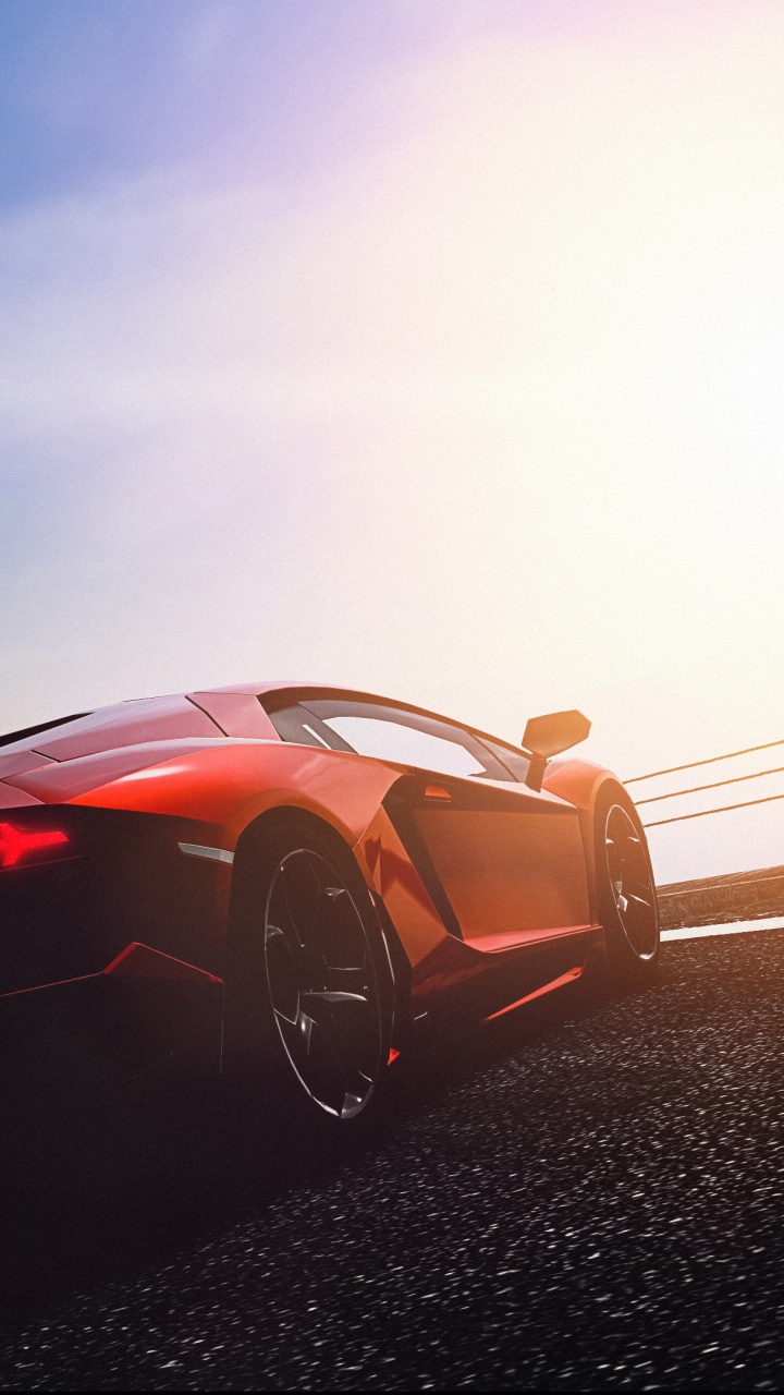 Ferrari Rojo 458 Italia en la Carretera. Wallpaper in 720x1280 Resolution