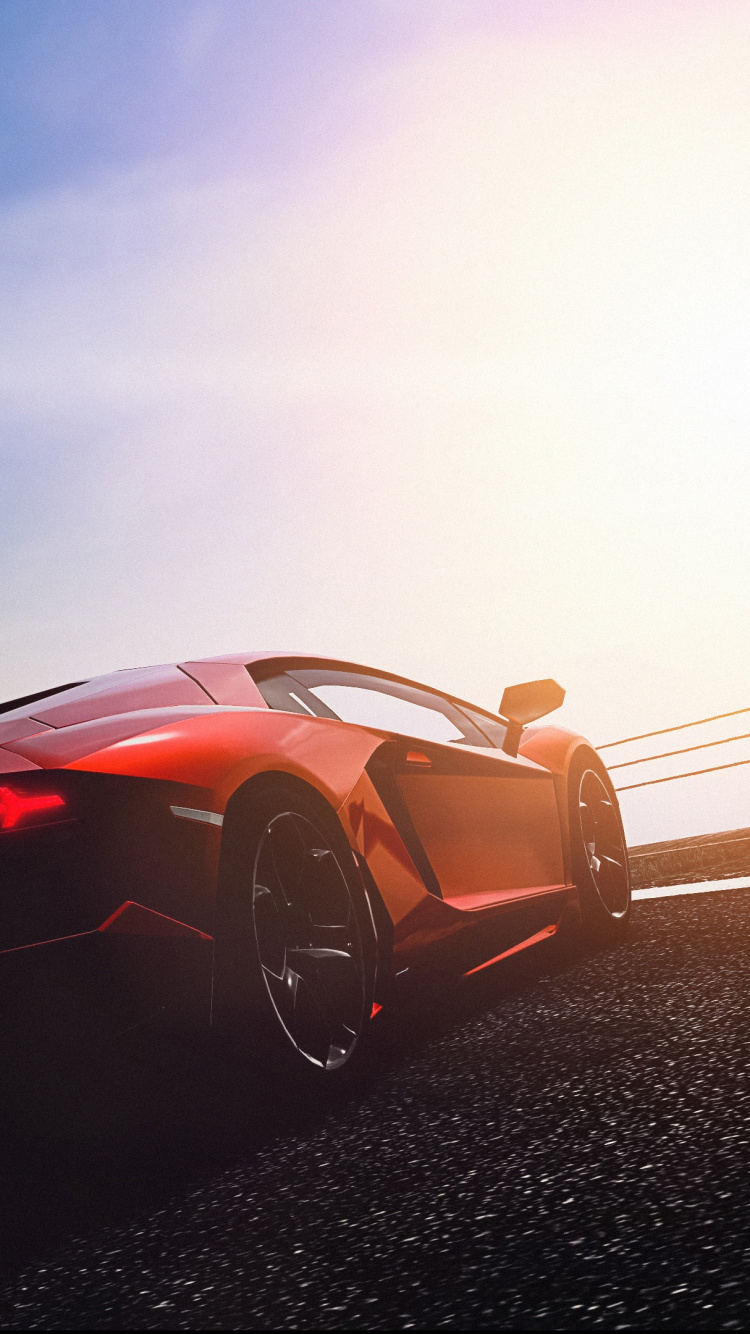 Roter Ferrari 458 Italia Unterwegs. Wallpaper in 750x1334 Resolution