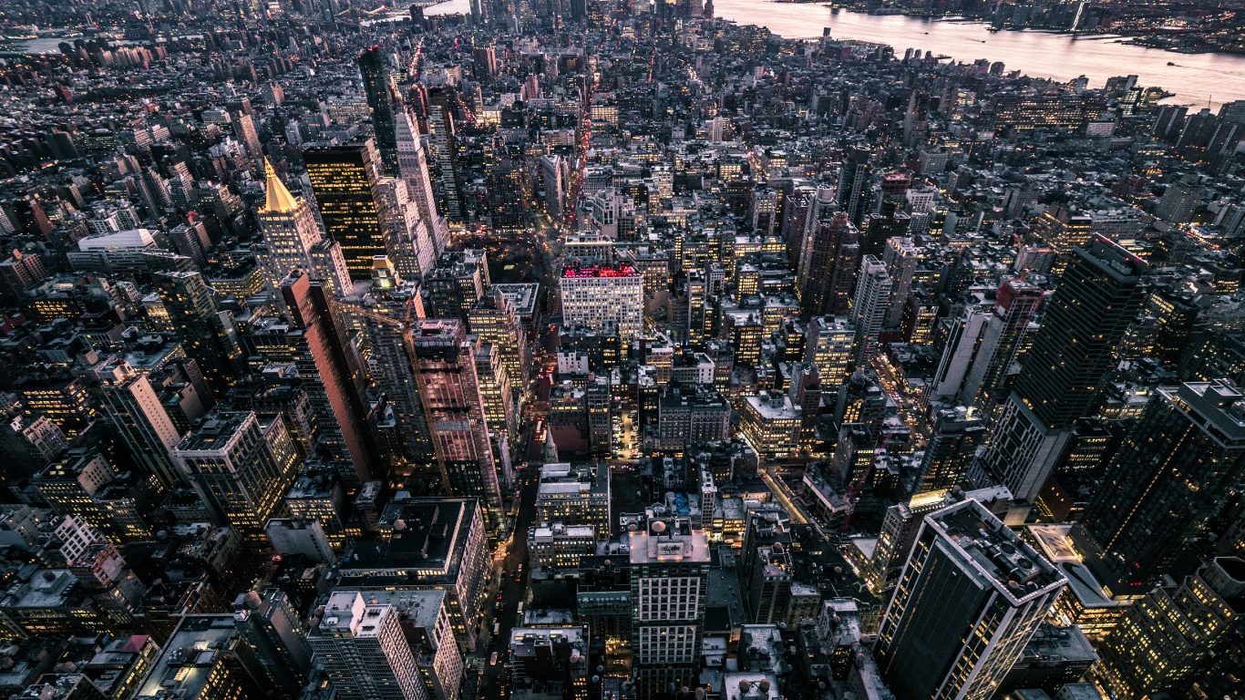 纽约市, 帝国大厦, 城市, 城市景观, 大都会 壁纸 1366x768 允许