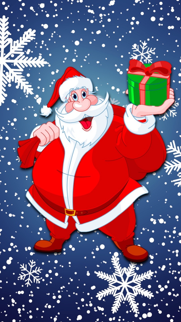 Christmas Day, Santa Claus, Illustration, Christmas, Art. Wallpaper in 720x1280 Resolution