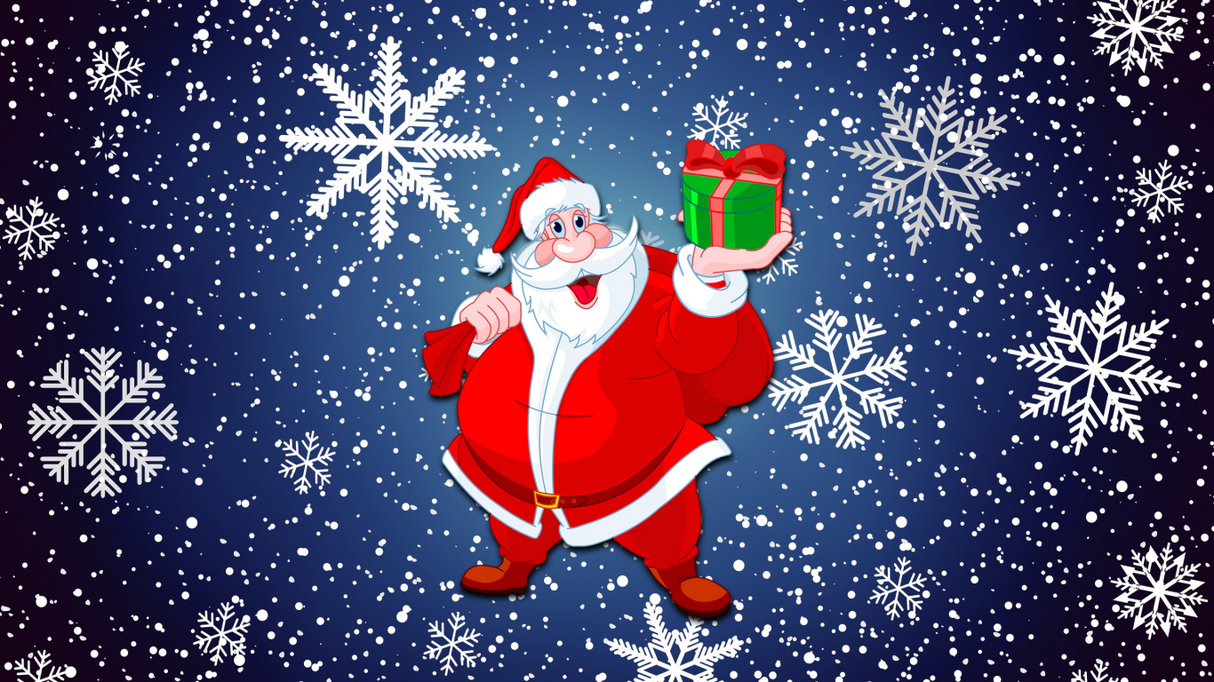 El Día De Navidad, Santa Claus, Ilustración, Navidad, Arte. Wallpaper in 1366x768 Resolution