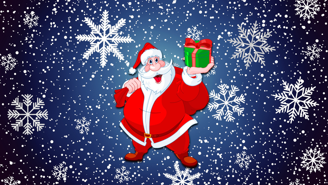 Weihnachten, Weihnachtsmann, Illustration, Kunst, Ded Moroz. Wallpaper in 1280x720 Resolution