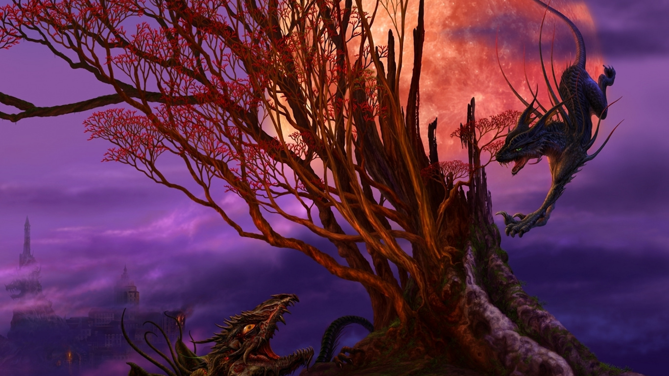 Brown Bare Tree Under Blue Sky. Wallpaper in 1366x768 Resolution