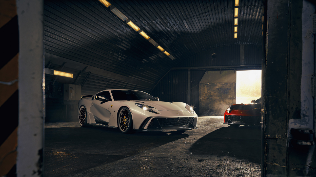 White Porsche 911 Parked in Garage. Wallpaper in 1280x720 Resolution