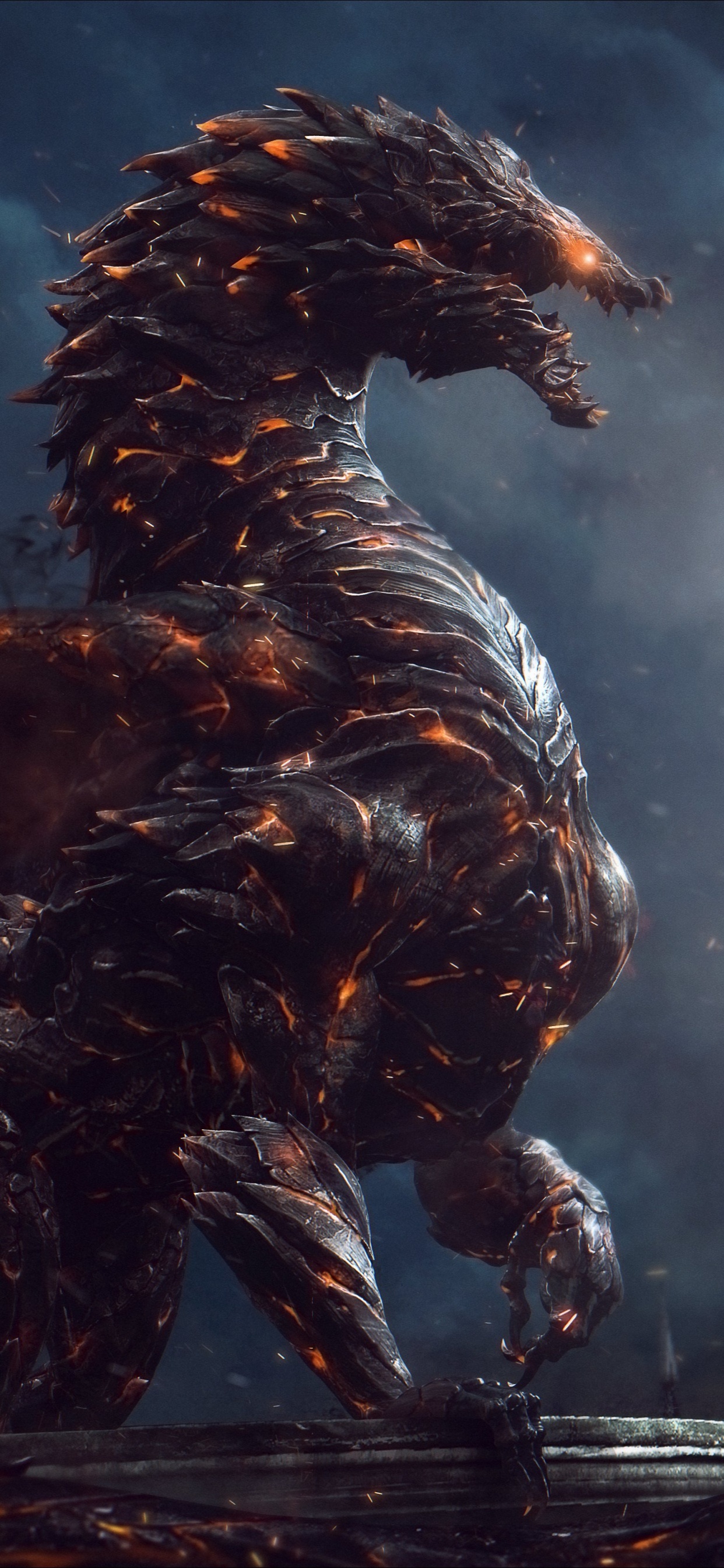 Leute, Die Unter Mond Auf Der Straße Gehen. Wallpaper in 1242x2688 Resolution