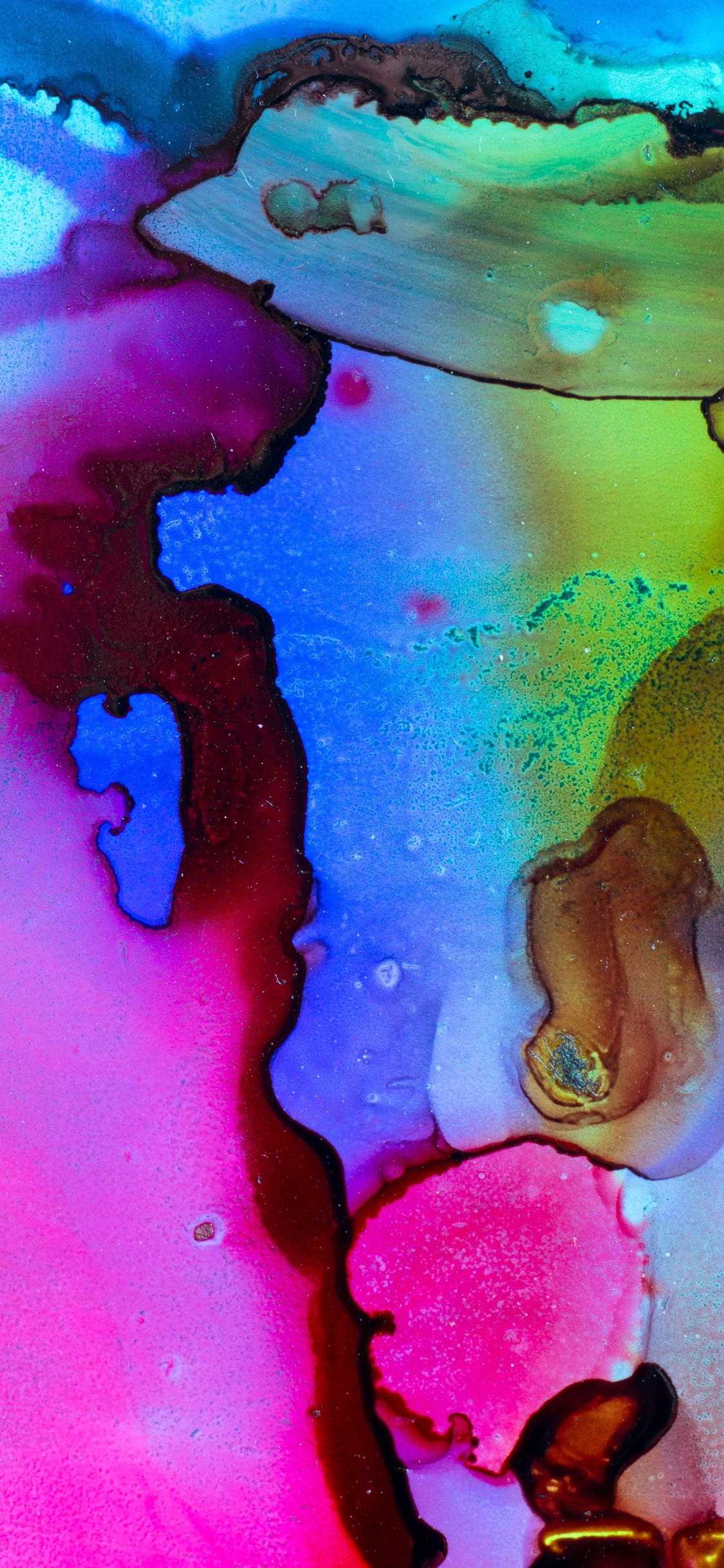 Peinture Abstraite Violette et Marron. Wallpaper in 1125x2436 Resolution