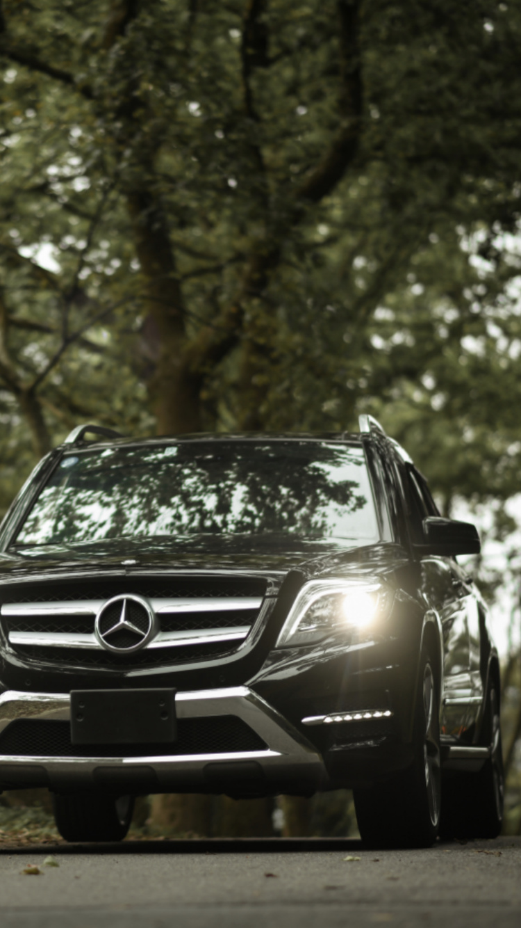 Black Mercedes Benz Car on Forest During Daytime. Wallpaper in 750x1334 Resolution
