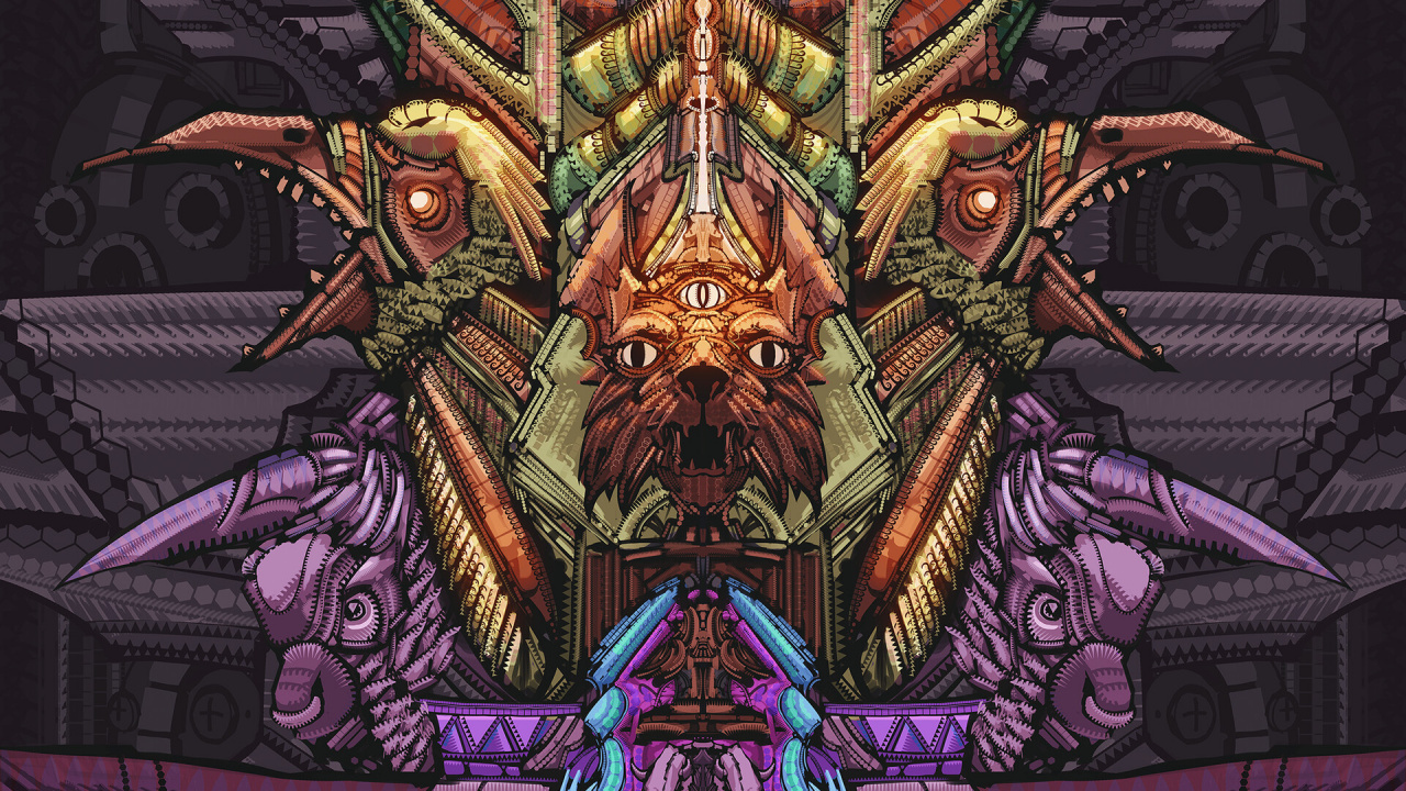 Illustration de Dragon Violet et Marron. Wallpaper in 1280x720 Resolution