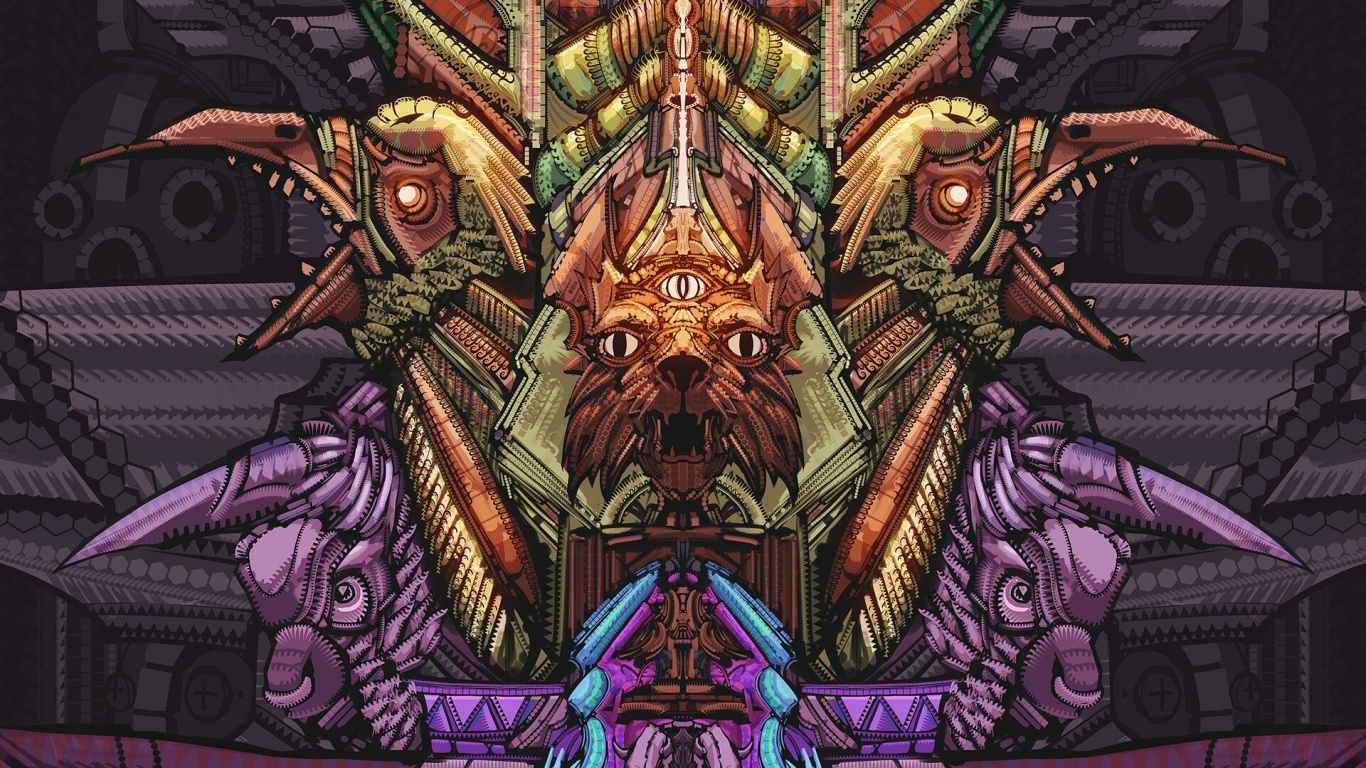 Purple and Brown Dragon Illustration. Wallpaper in 1366x768 Resolution