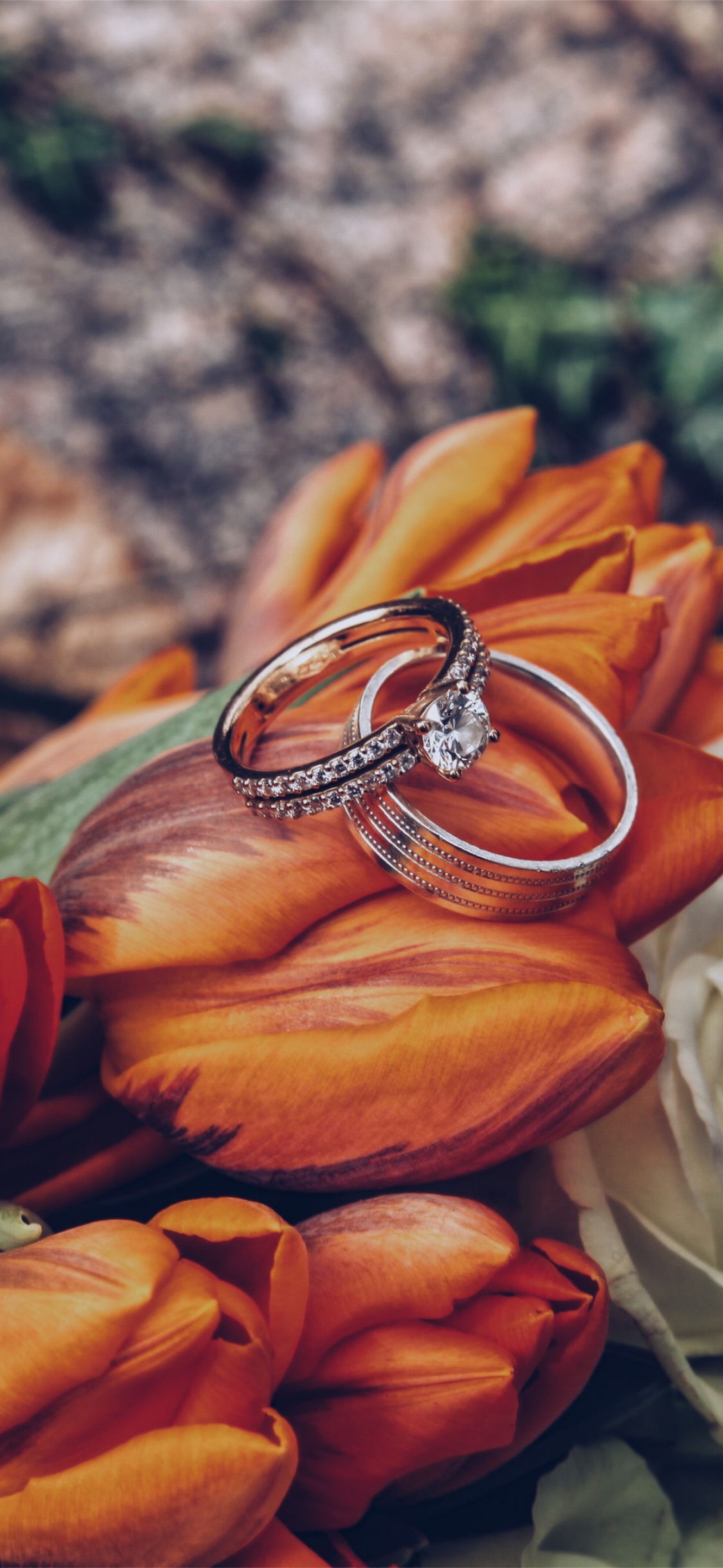 Ring, Engagement Ring, Flower Bouquet, Wedding, Flower. Wallpaper in 1125x2436 Resolution