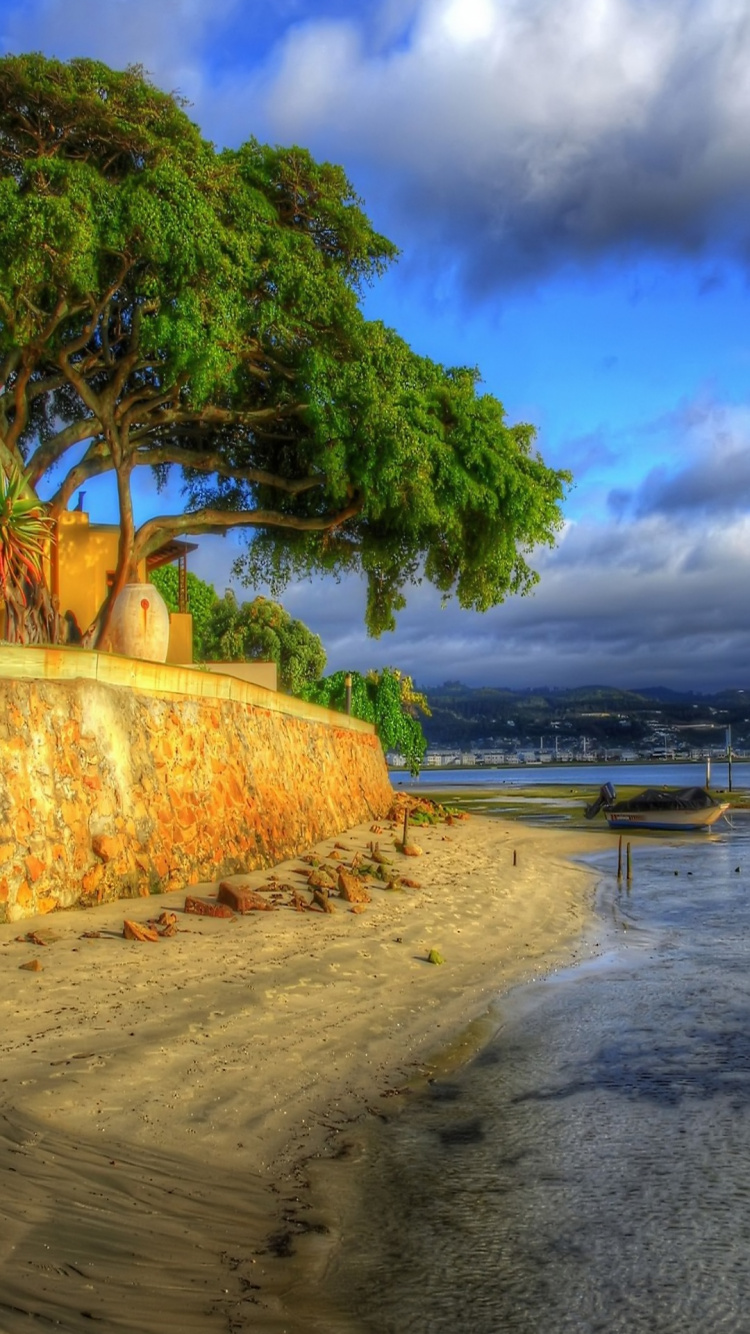 Huawei, Orilla, Costa, Moto de Agua, Arena. Wallpaper in 750x1334 Resolution