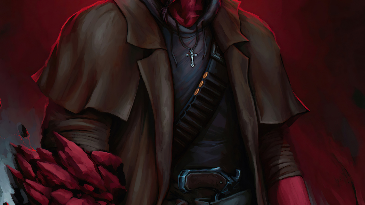 Hellboy, Station D'art Hellboy, Ron Perlman, Bandes Dessinées Dark Horse, Art. Wallpaper in 1280x720 Resolution