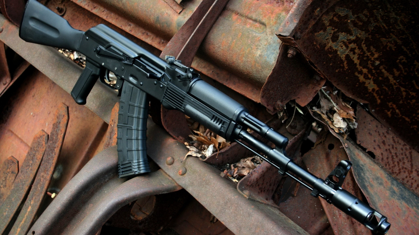 Ak-74, Gun, Firearm, Rifle, Trigger. Wallpaper in 1366x768 Resolution