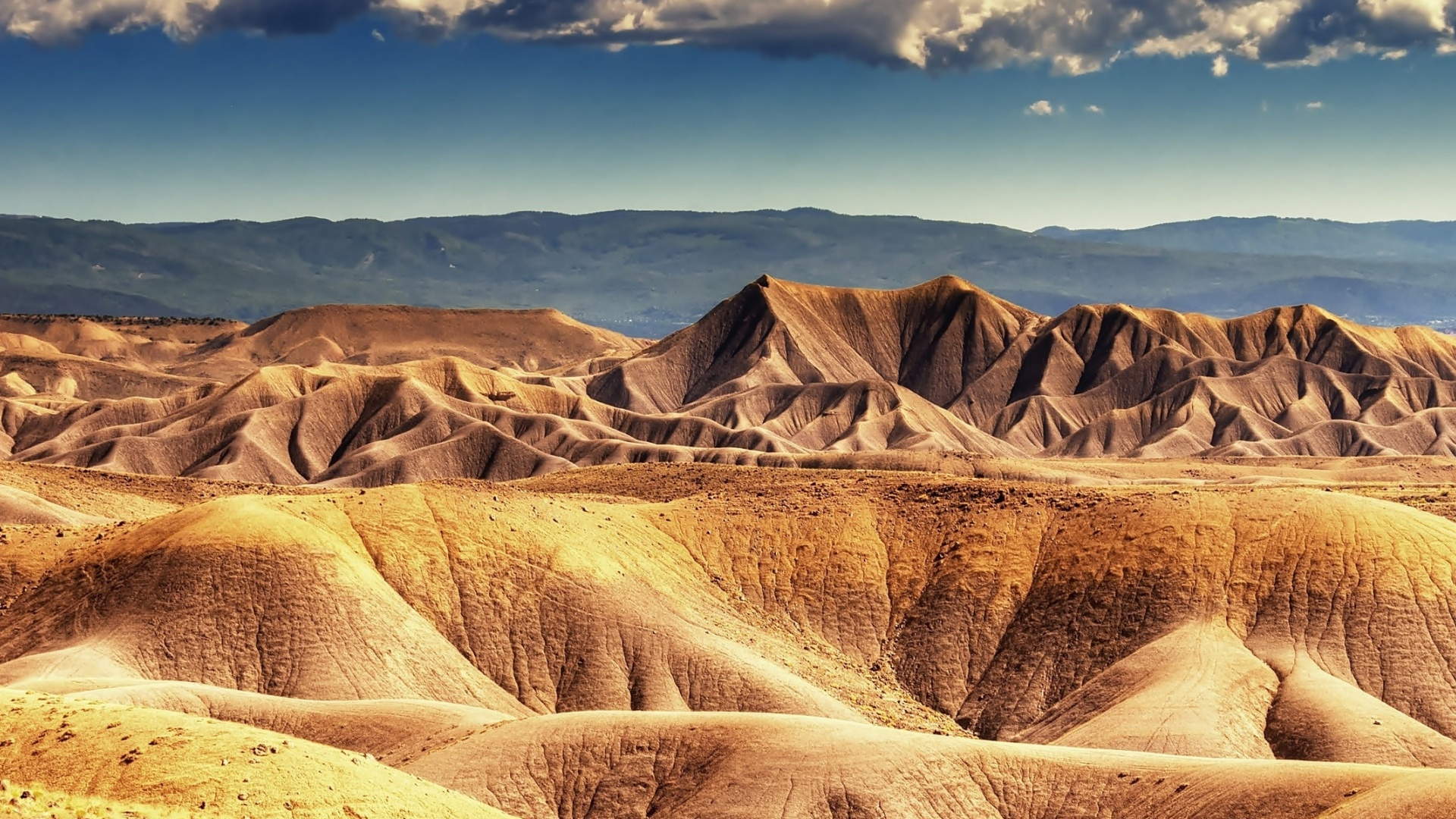 Brown Mountain Under Blue Sky During Daytime. Wallpaper in 1920x1080 Resolution