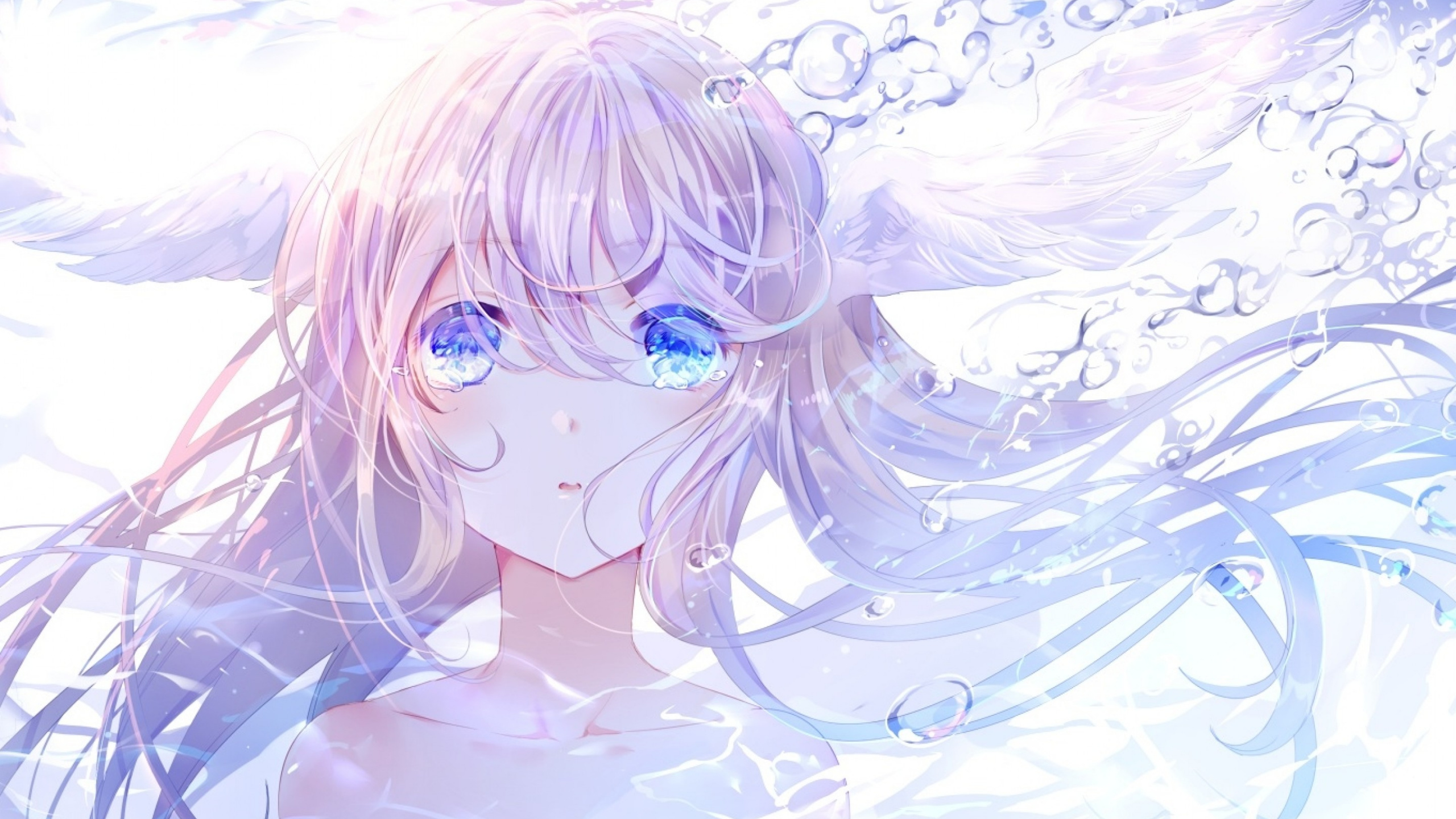 哭泣, Mitsuha Miyamizu, 鼻子, 创造性的艺术, 第一章 壁纸 2560x1440 允许