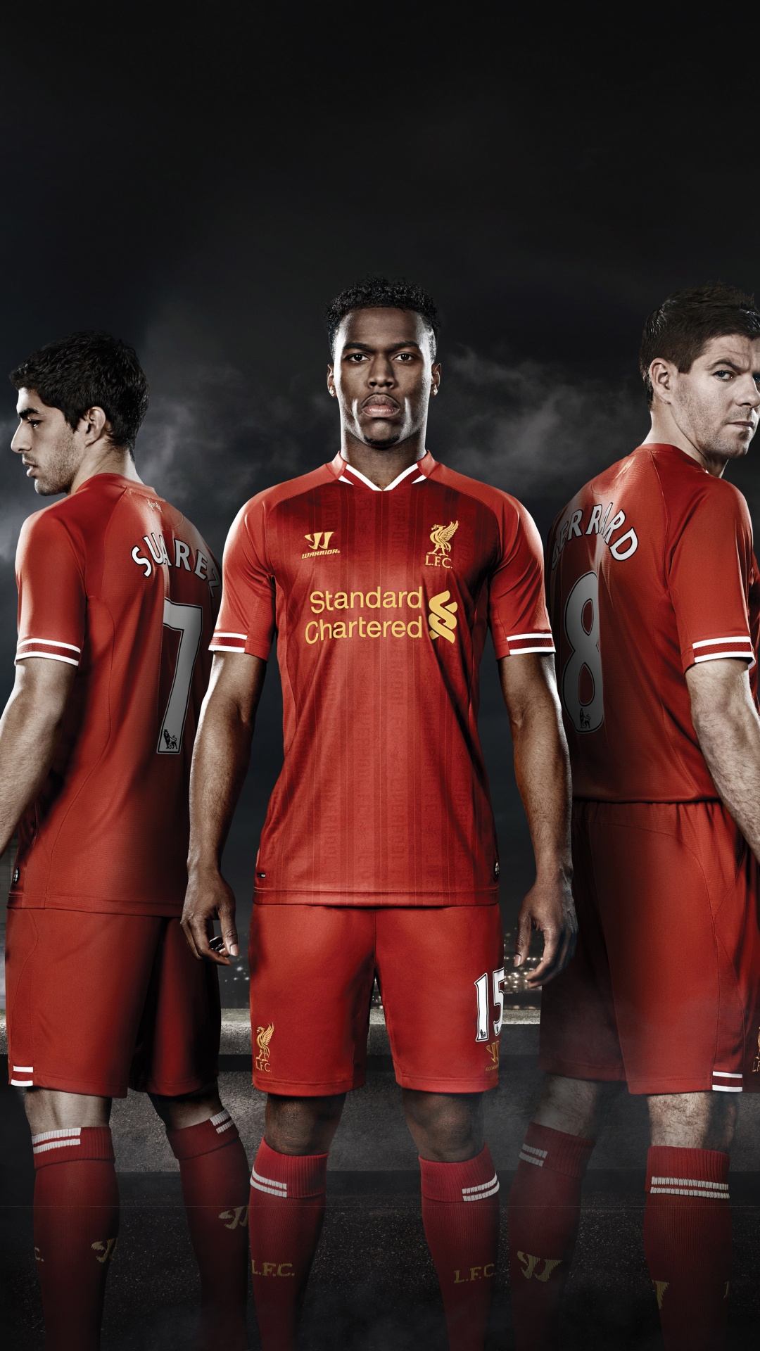 2 Men in Red Shirts Standing on Gray Concrete Bridge During Nighttime. Wallpaper in 1080x1920 Resolution