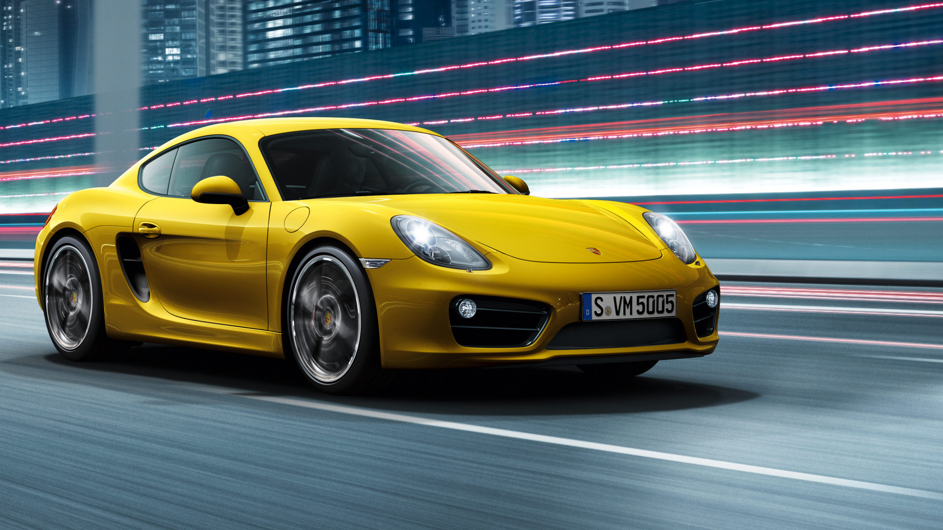 Porsche 911 Jaune Sur Route. Wallpaper in 1920x1080 Resolution