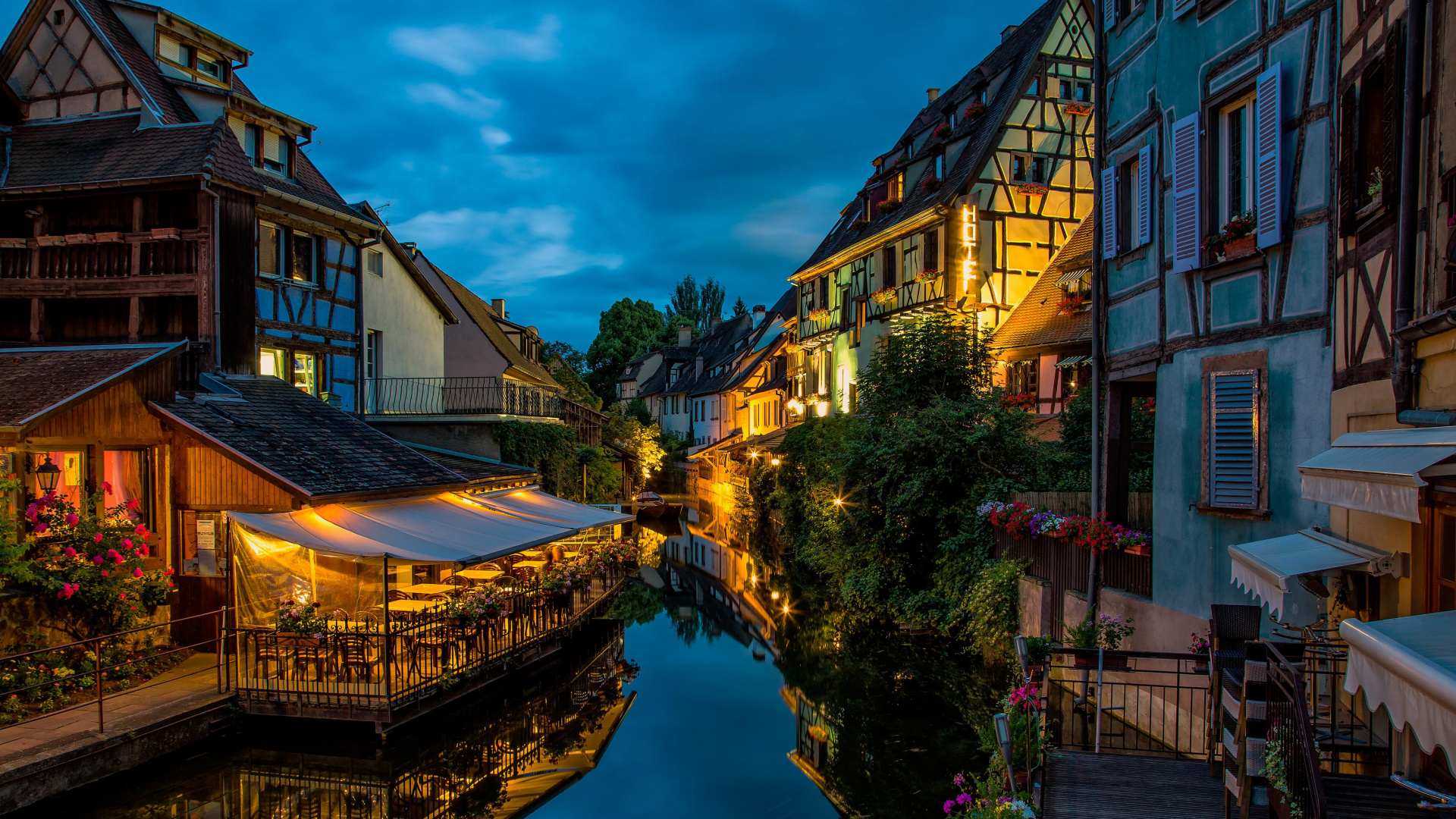 小威尼斯, 威尼斯, 斯特拉斯堡, 运河, 反射 壁纸 1920x1080 允许