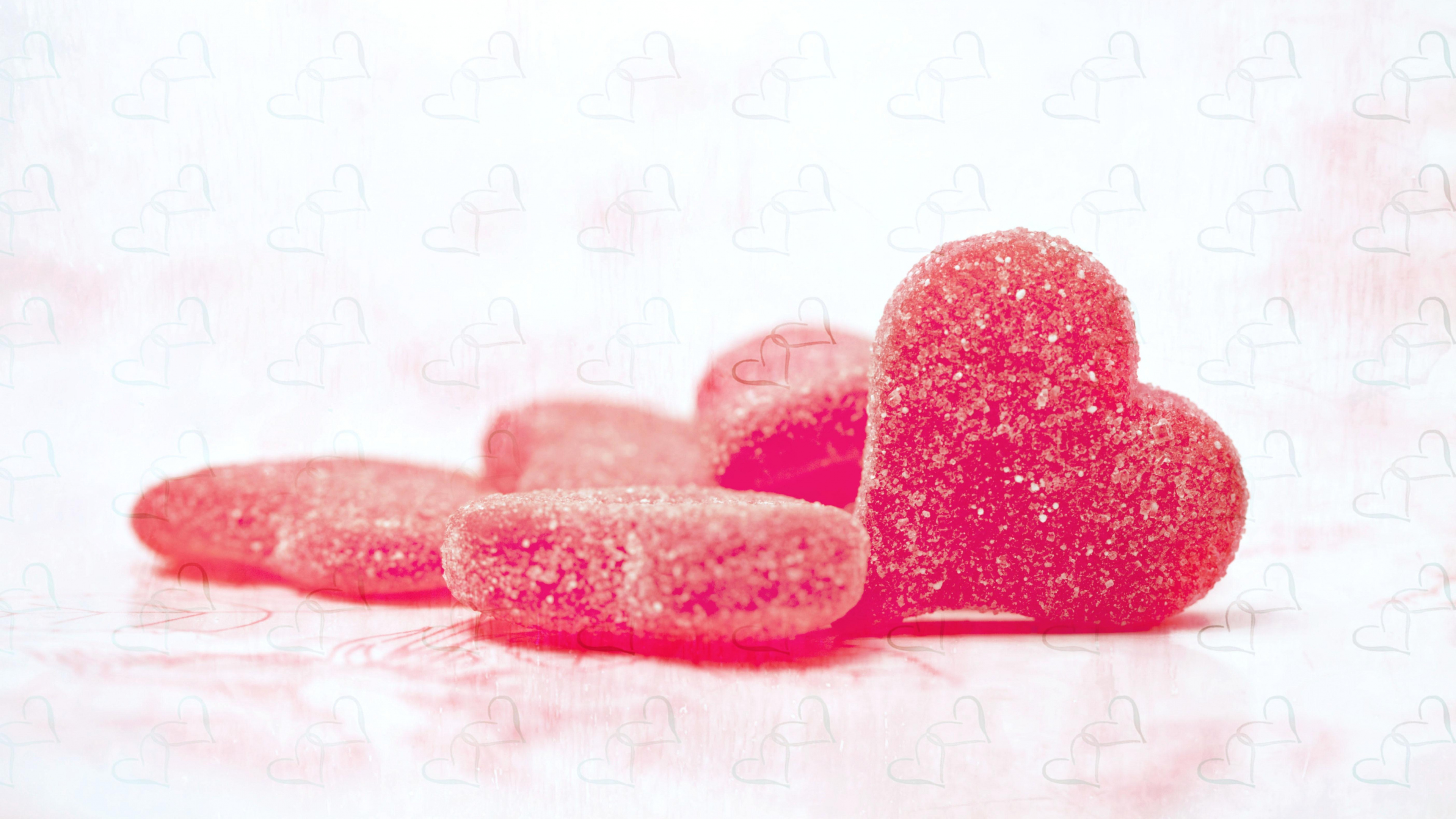 Cœur, Gummi Bonbons, Amour, Glitter, Mon Monde. Wallpaper in 3840x2160 Resolution