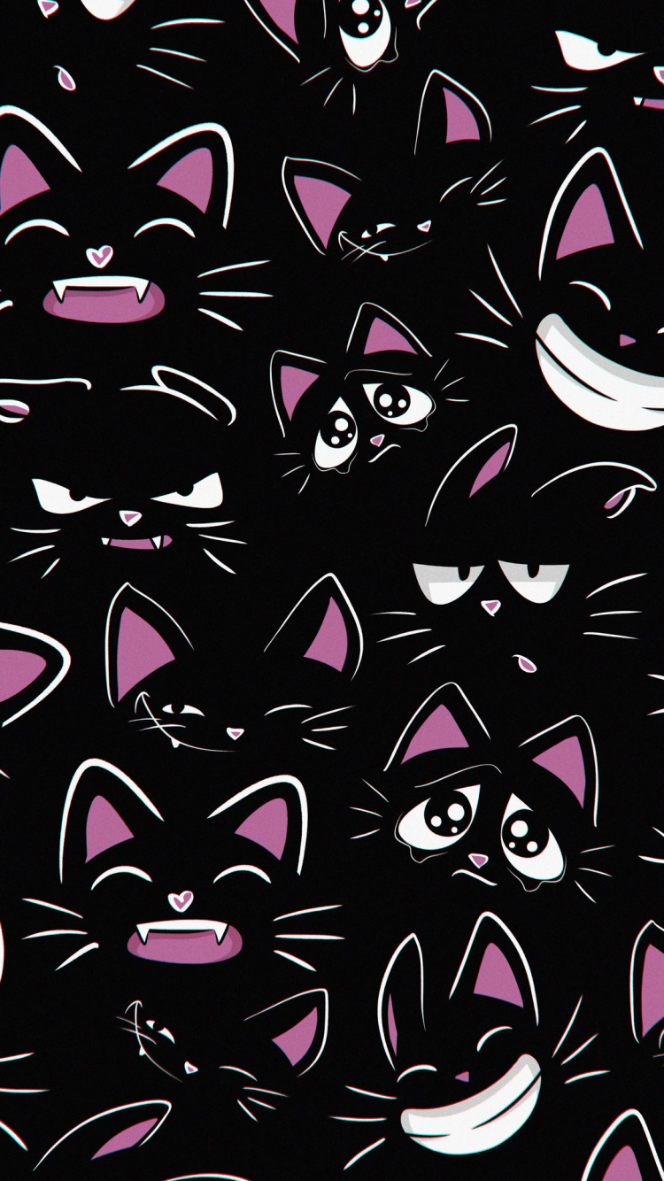 Cat, Telephone, Felidae, Felinae, Snout. Wallpaper in 750x1334 Resolution