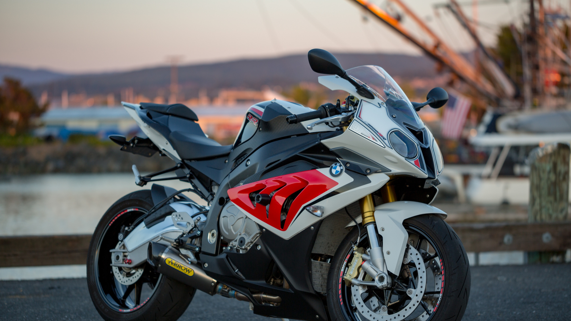 Red and Black Sports Bike on Road During Daytime. Wallpaper in 1920x1080 Resolution