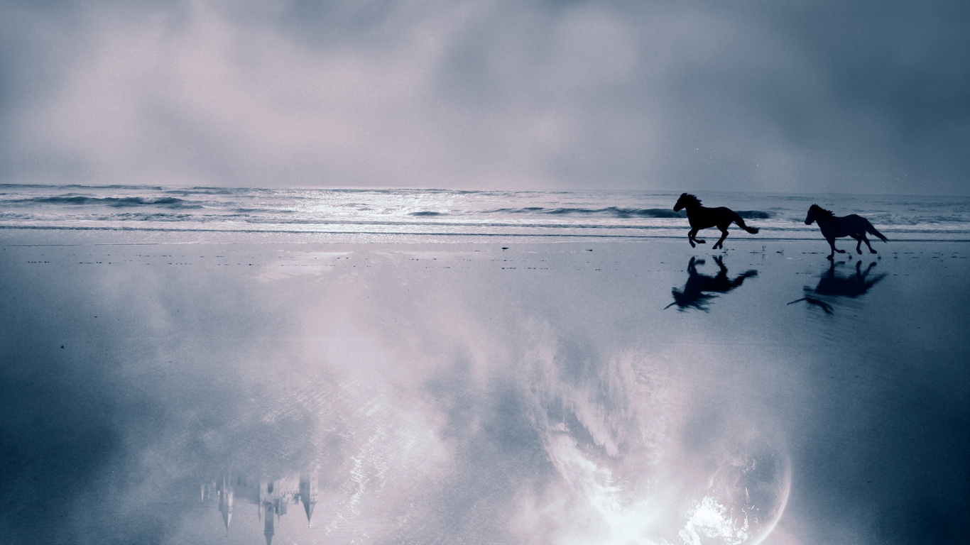 Persona Surfeando Sobre Las Olas Del Mar. Wallpaper in 1366x768 Resolution