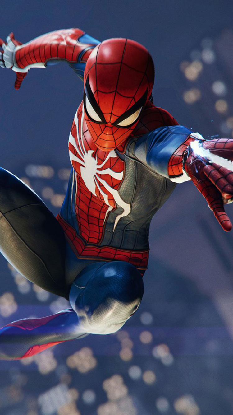Spider-man, Insomniac Games, Superhéroe, Figura de Acción, Playstation 4. Wallpaper in 750x1334 Resolution