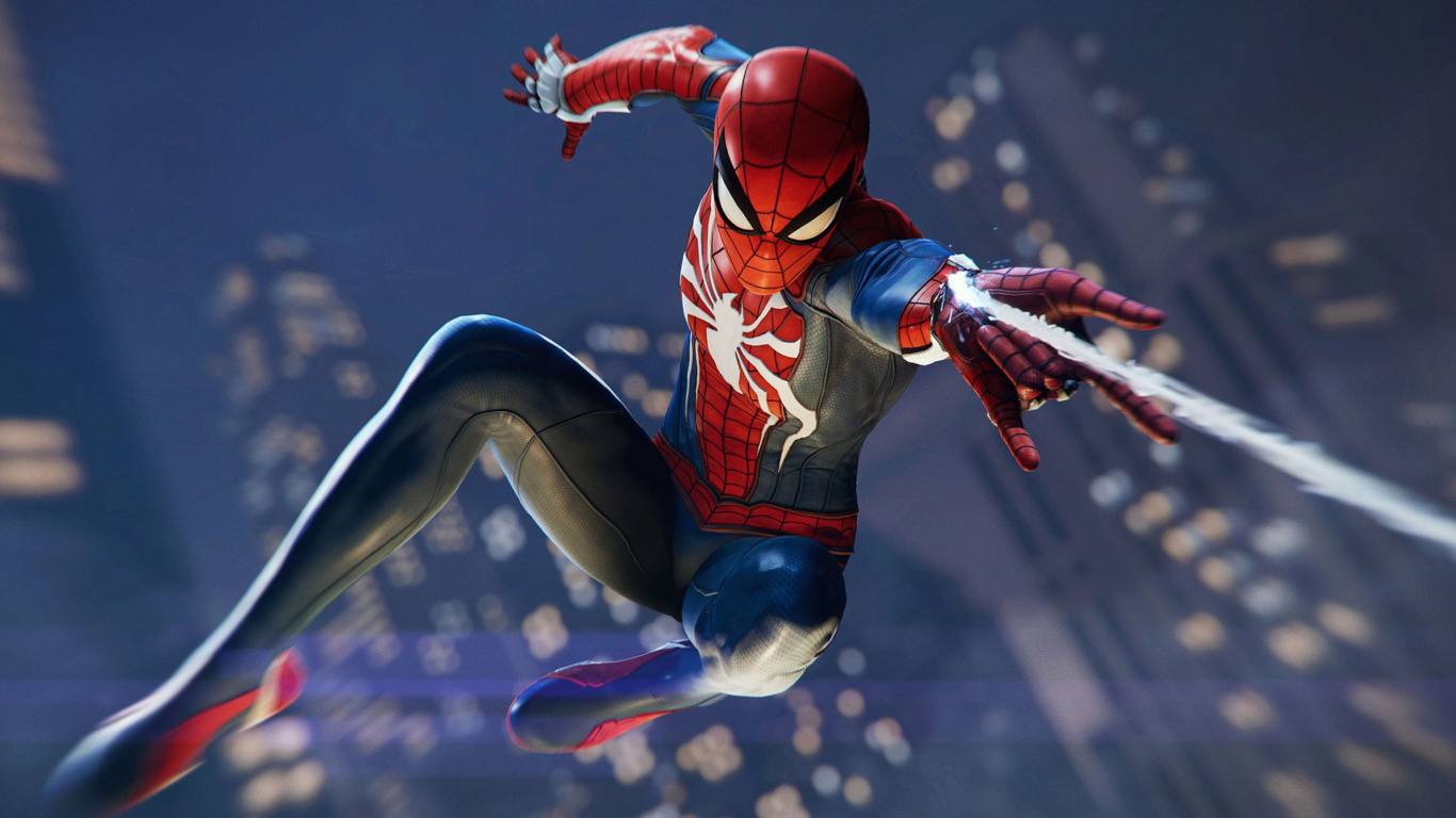 Spider-man, Insomniac Games, Superhero, Figurine, Playstation 4. Wallpaper in 1366x768 Resolution