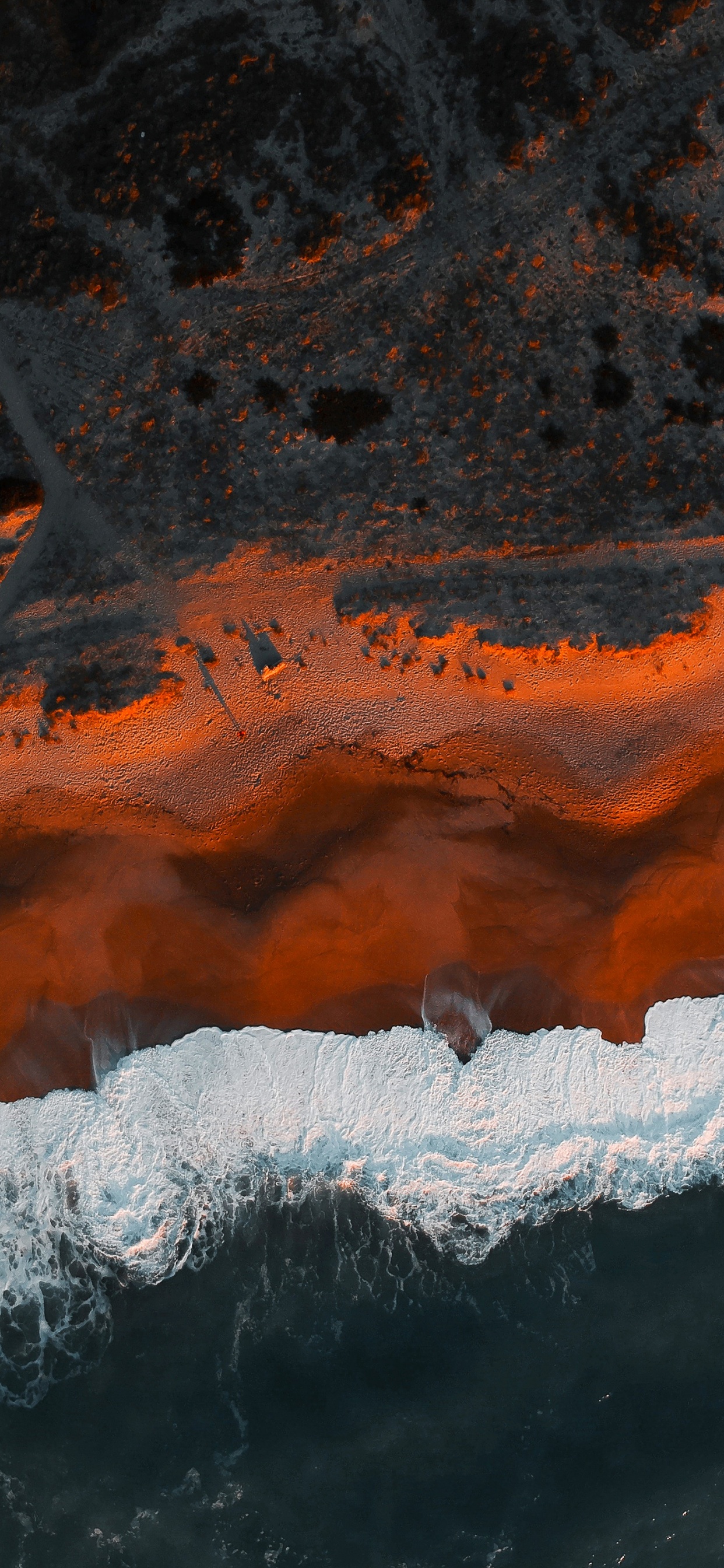 Wasser, Orange, Naturlandschaft, Einfrieren, Electric Blue. Wallpaper in 1242x2688 Resolution